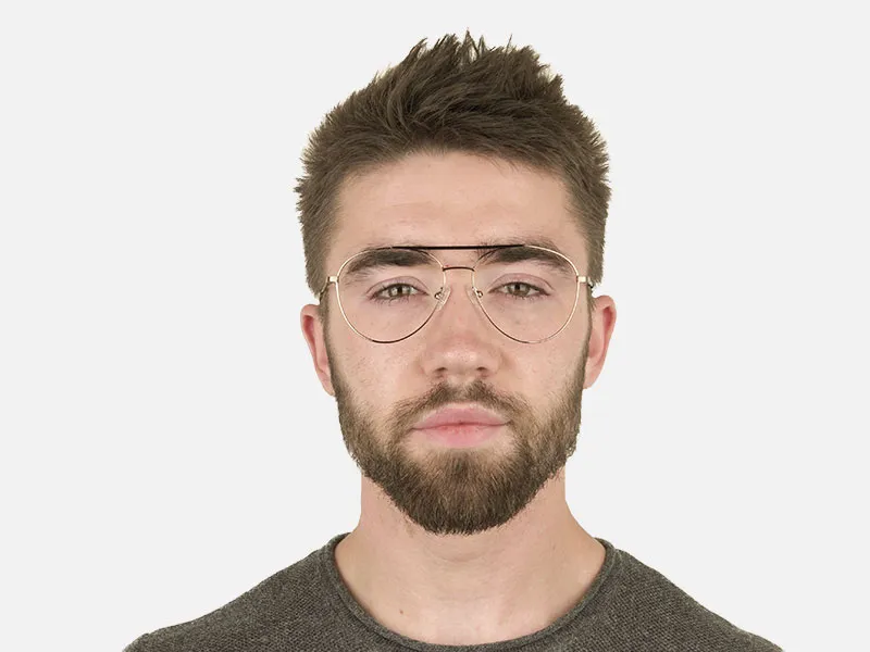 Black Bronze Flat Bridge Pilot Glasses in Metal - 2