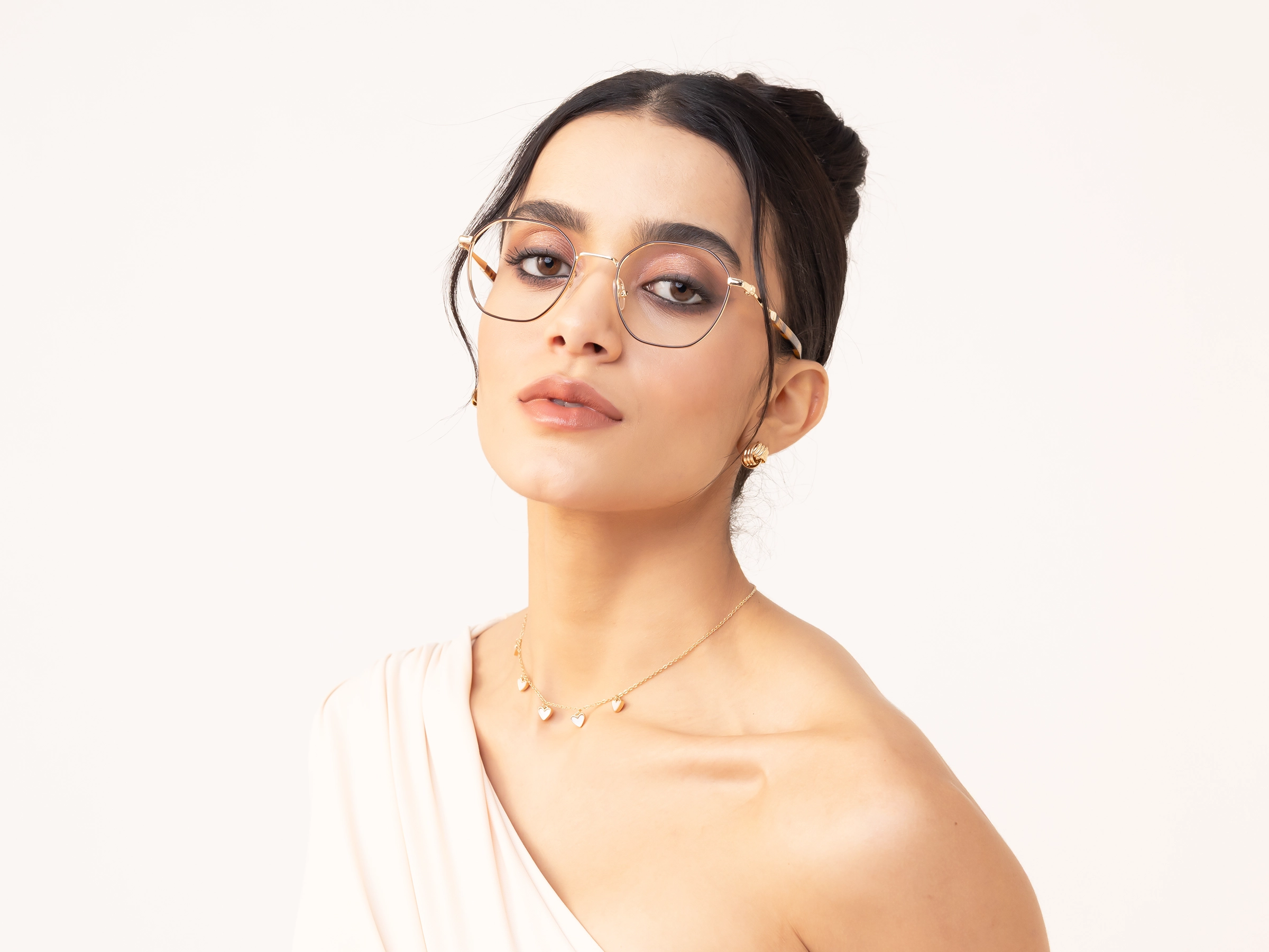 Brown & Gold Titanium Eyeglasses-