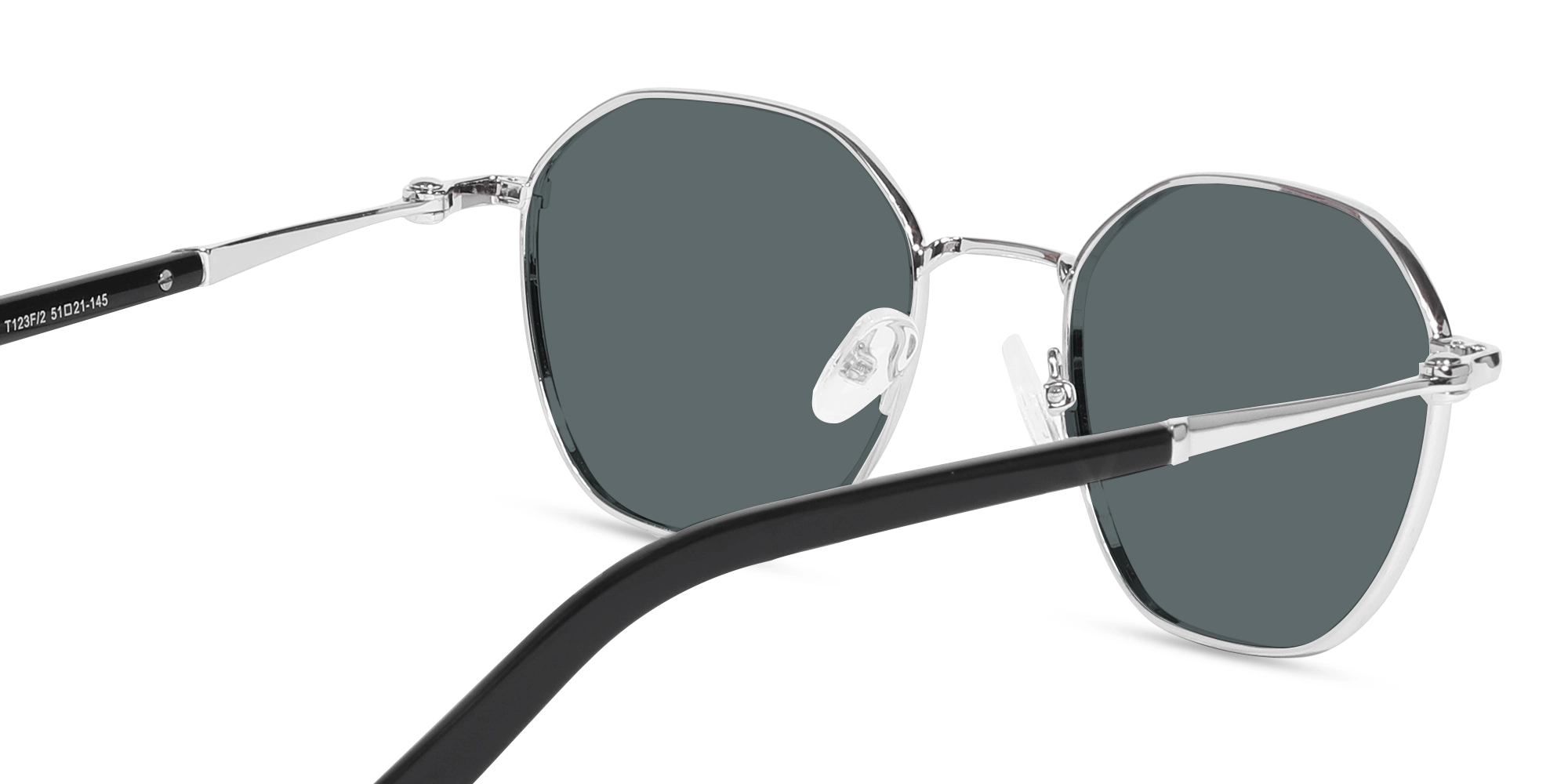 Geometric Metal Frame With Dark Grey Tint Sunglasses-5