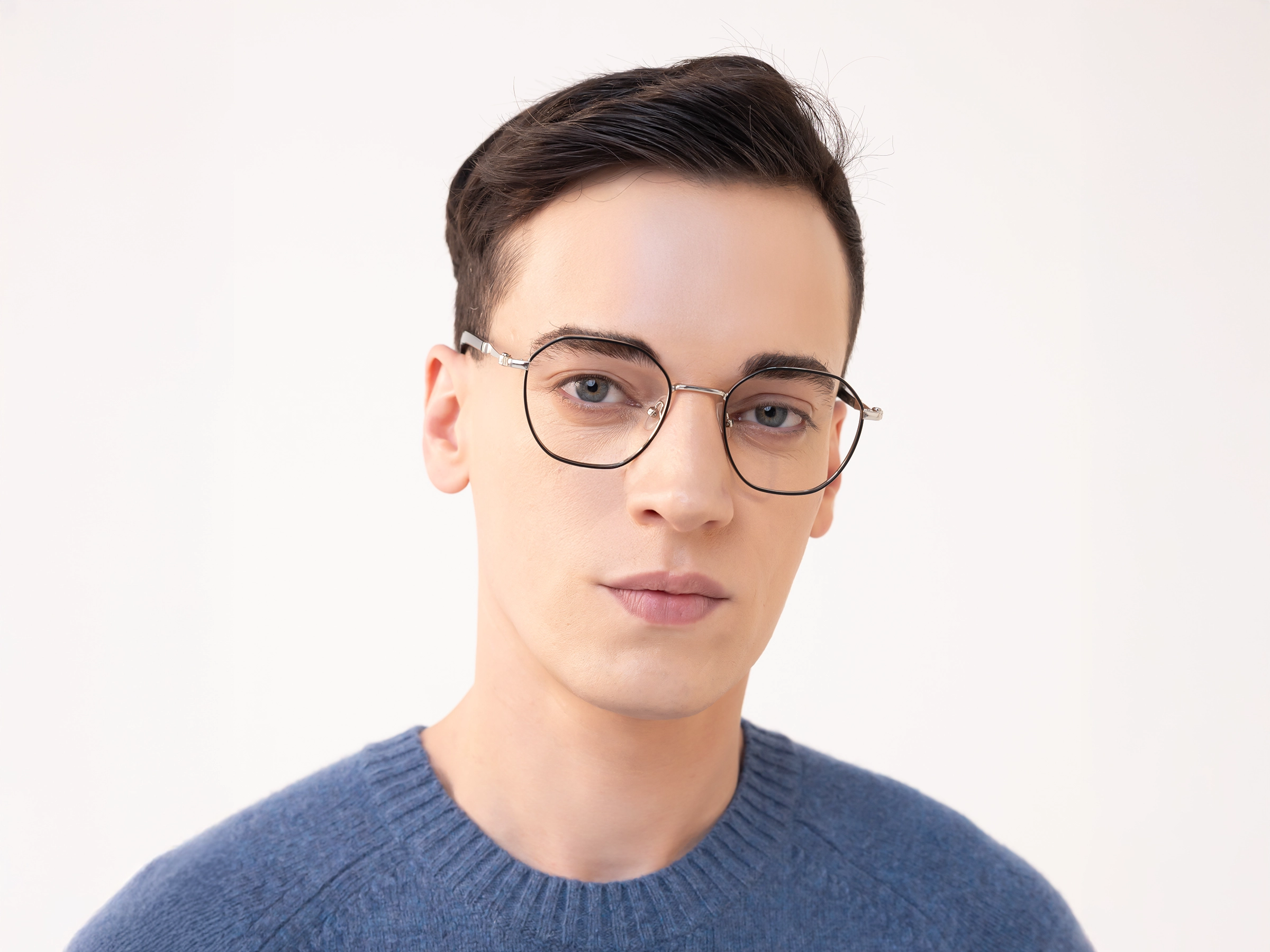 Silver & Black Titanium Metal Glasses