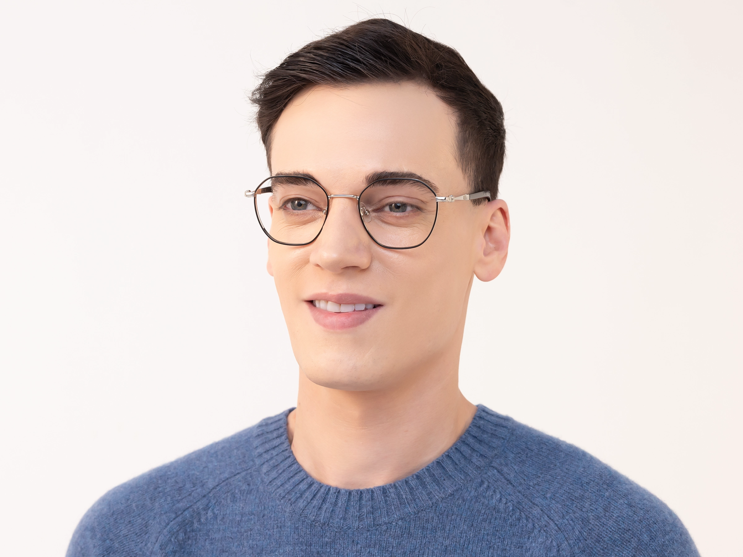 Silver & Black Titanium Metal Glasses