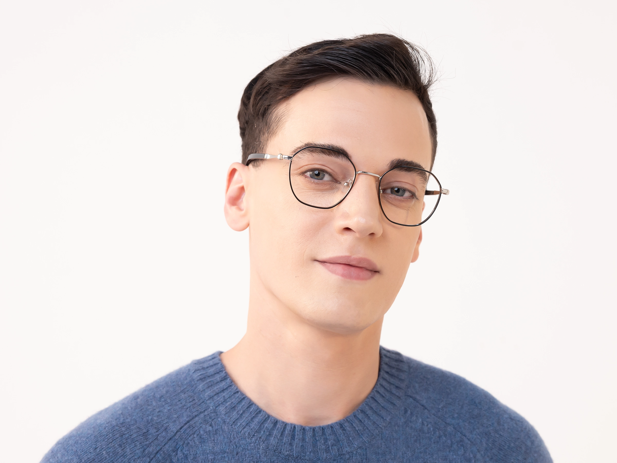 Silver & Black Titanium Metal Glasses