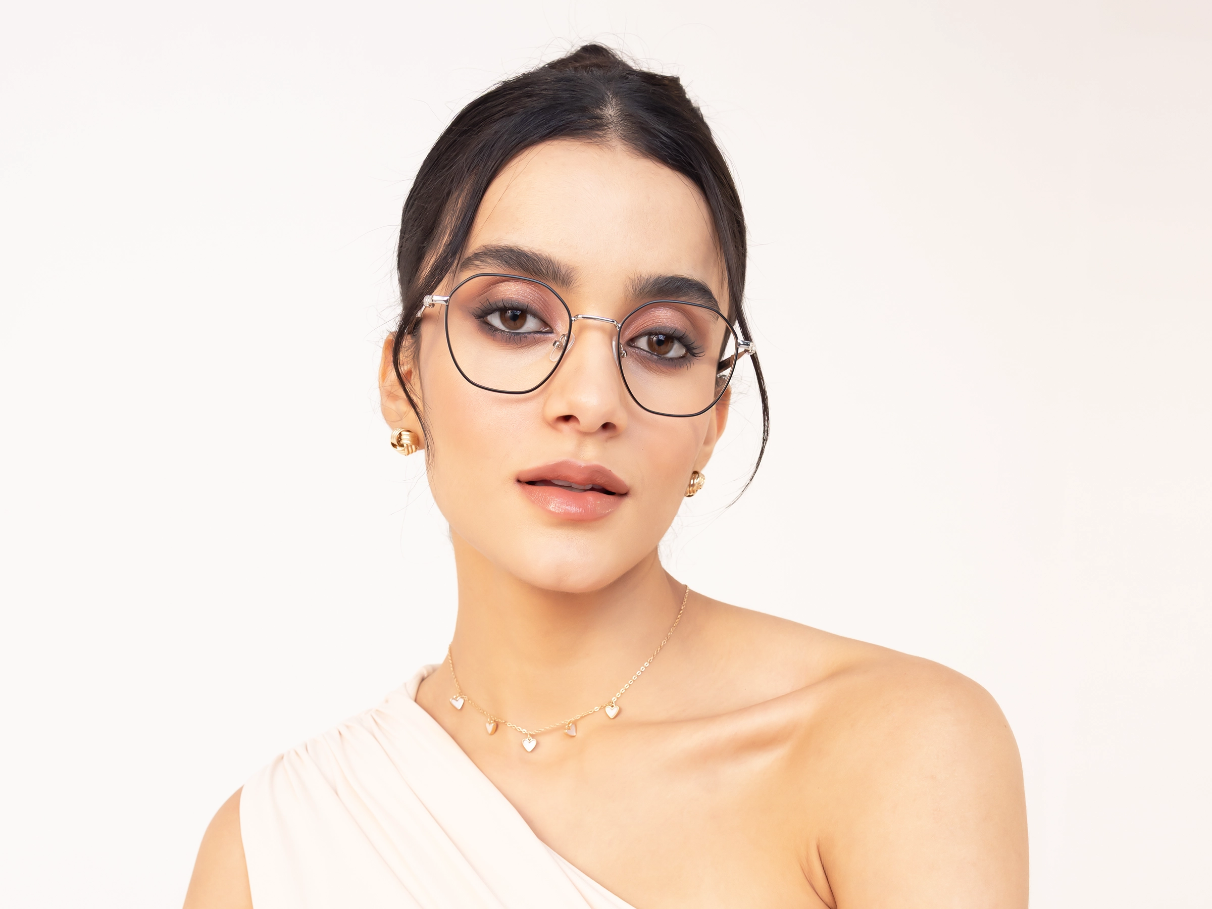 Silver & Black Titanium Metal Glasses