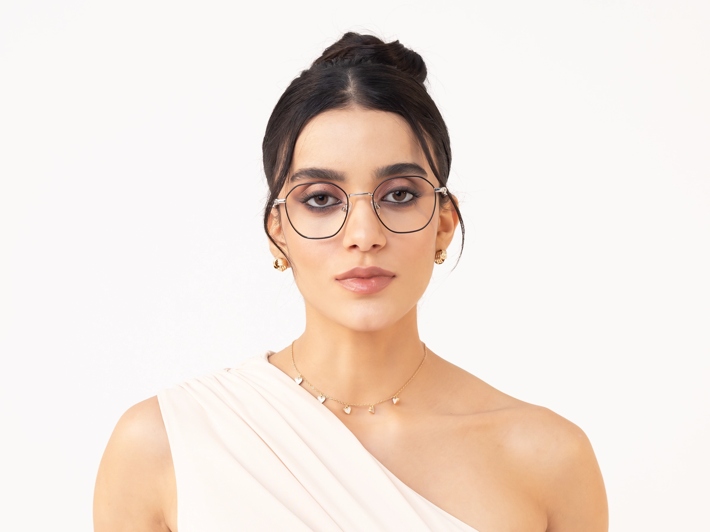 Silver & Black Titanium Metal Glasses