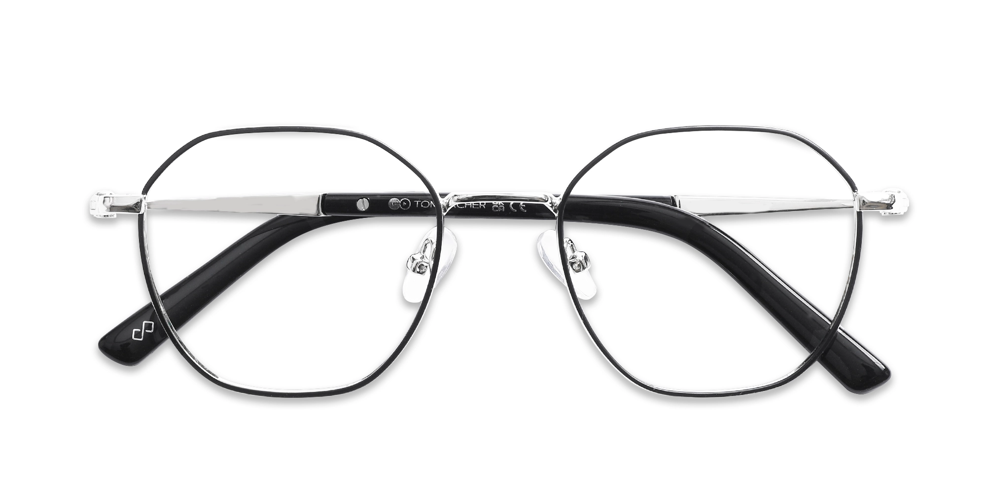 Silver & Black Titanium Metal Glasses-6