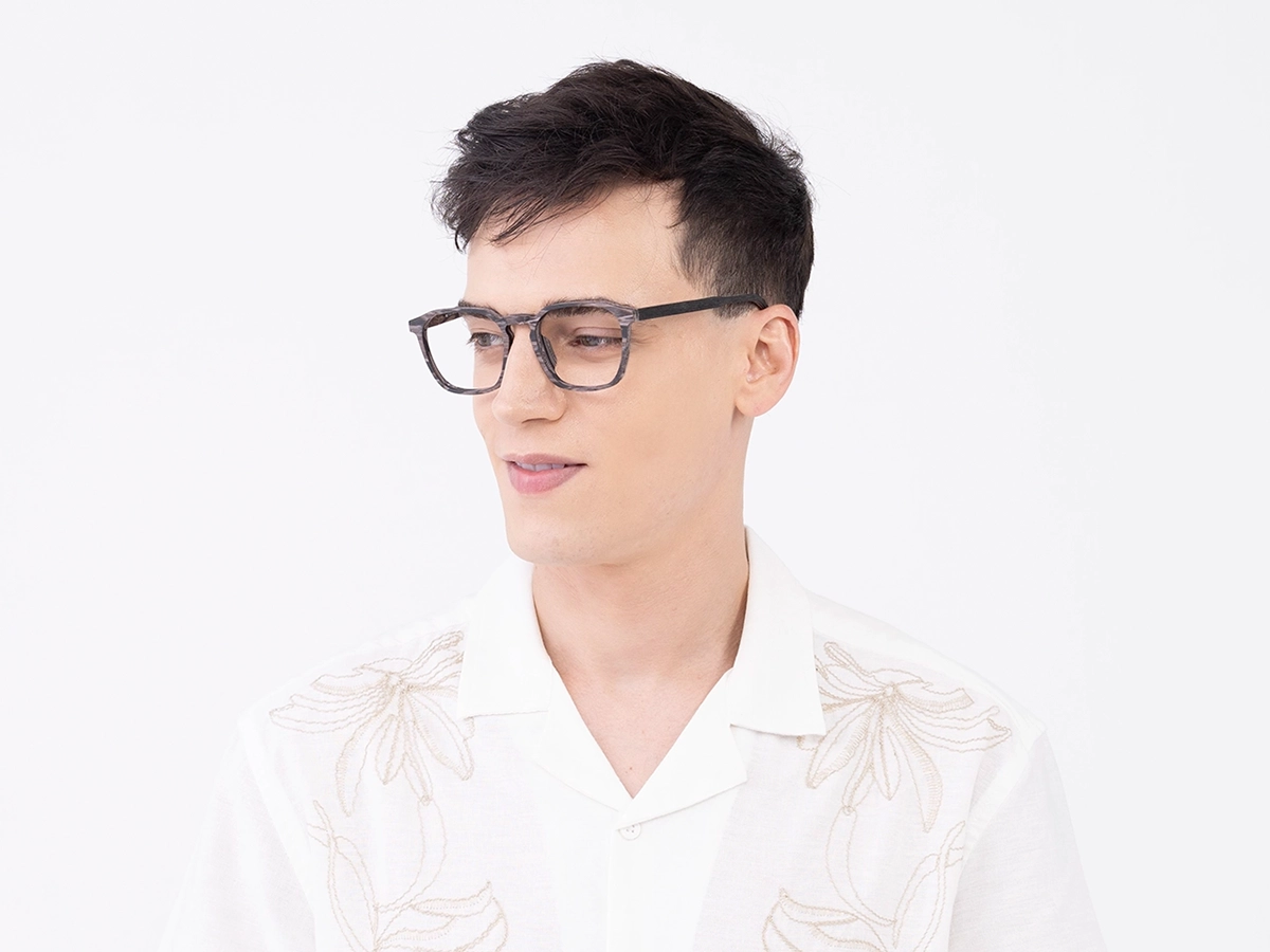 Slate Grey Pine Wooden Frame Glasses 43