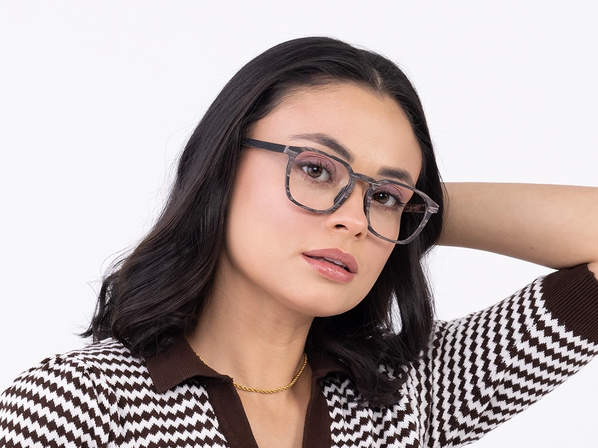 Slate Grey Pine Wooden Frame Glasses 52