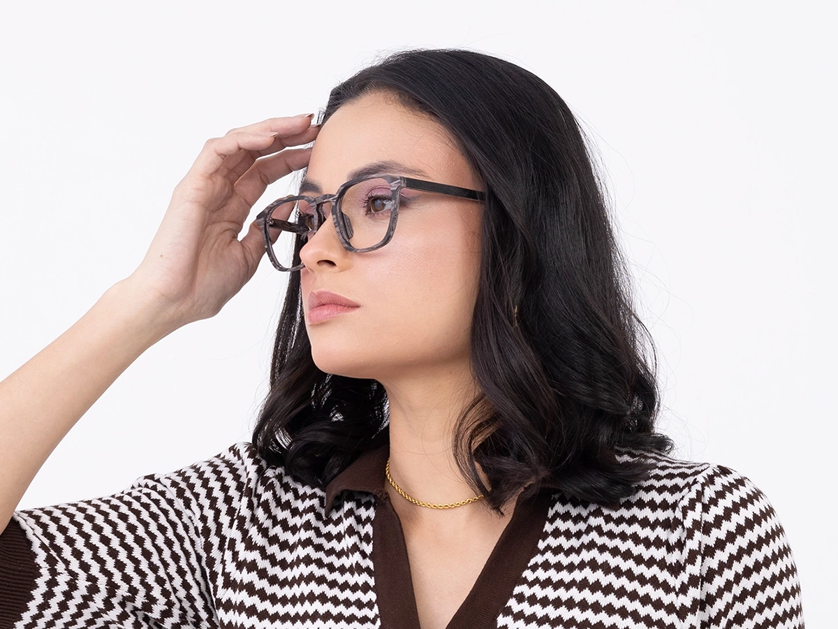 Slate Grey Pine Wooden Frame Glasses 53