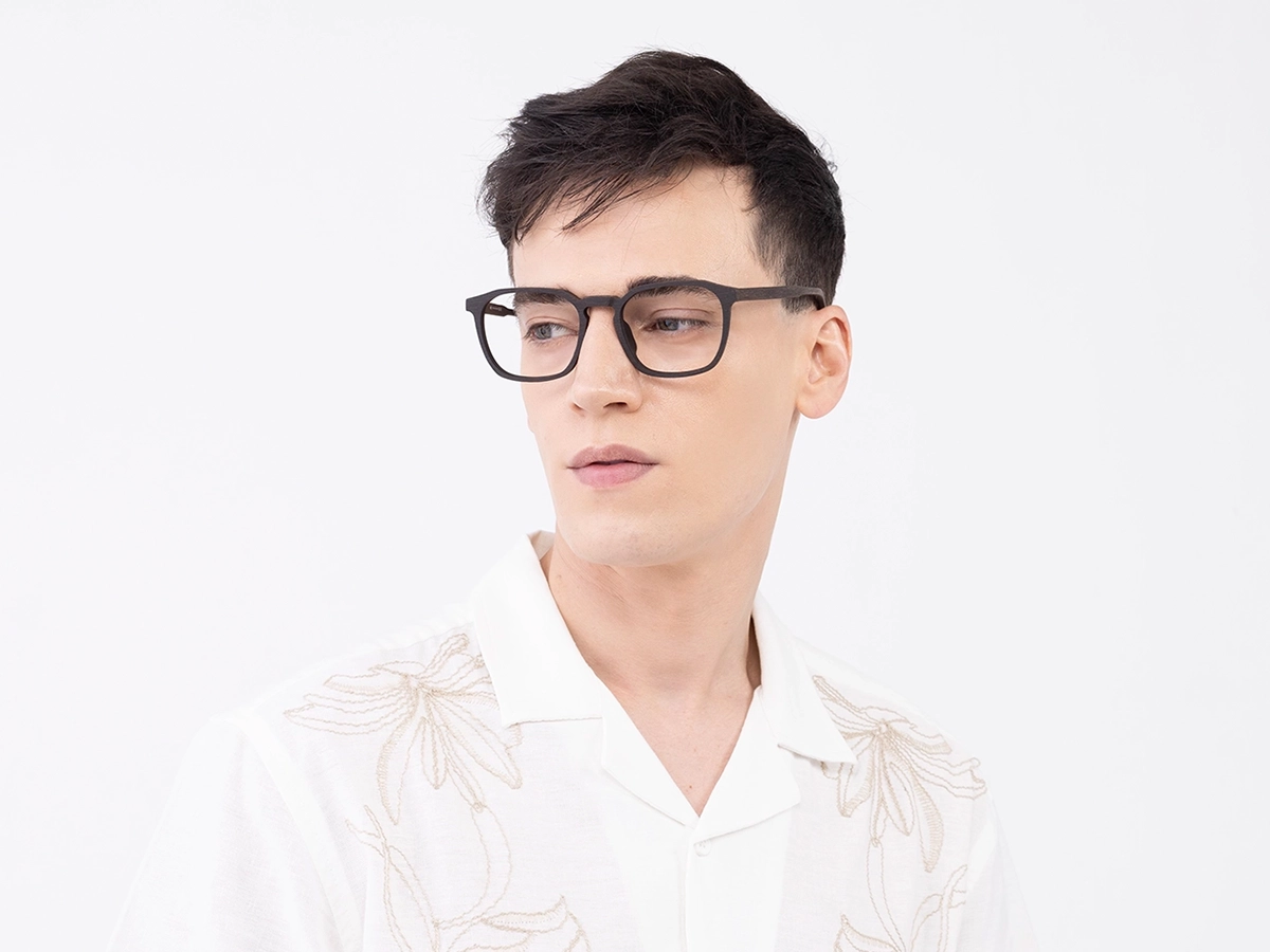 Ebony Wooden Square Glasses 43
