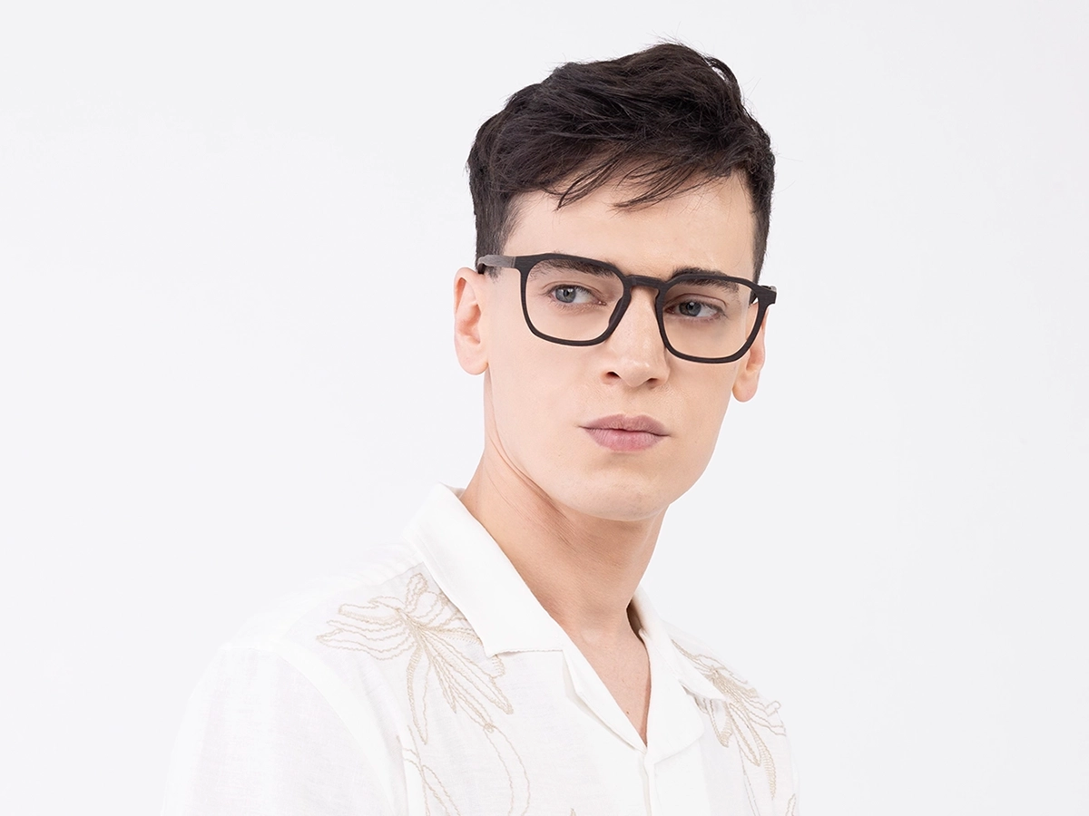 Ebony Wooden Square Glasses 41