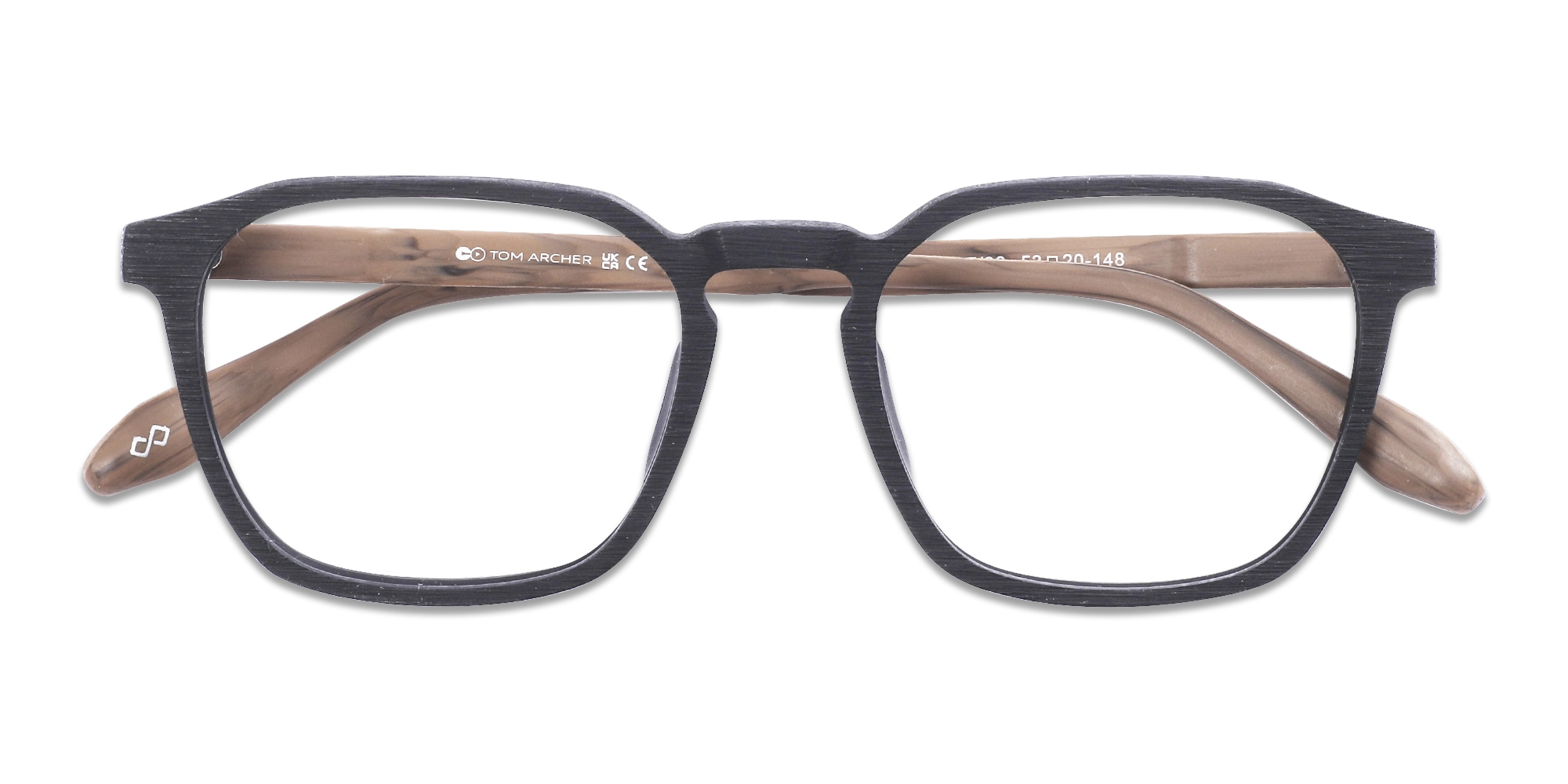 Black Wooden Square Full Rim Glasses 6