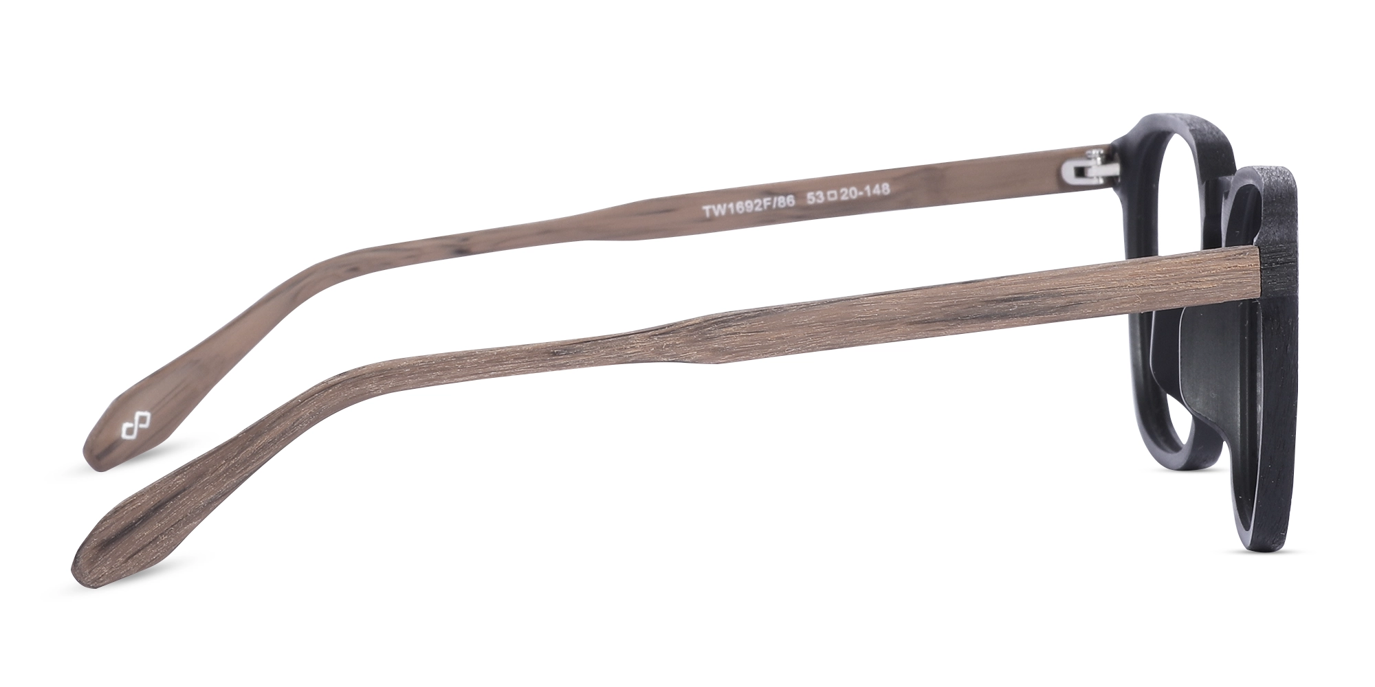 Black Wooden Square Full Rim Glasses 4