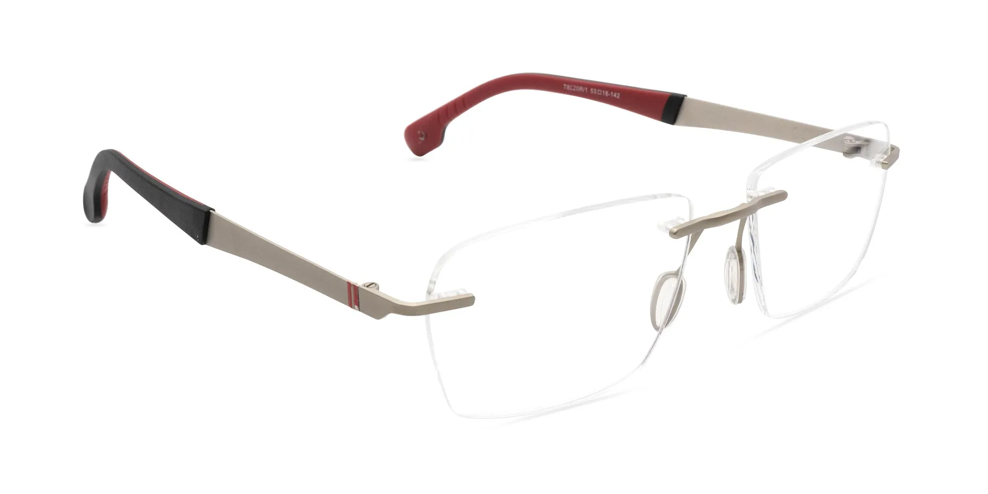 Rectangle Rimless Eyeglasses For Men & Women-2