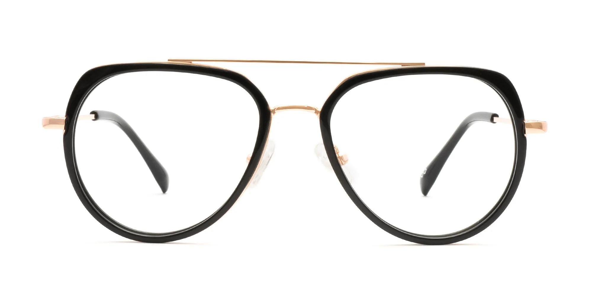 Black & Gold Double Bridge Glasses-2