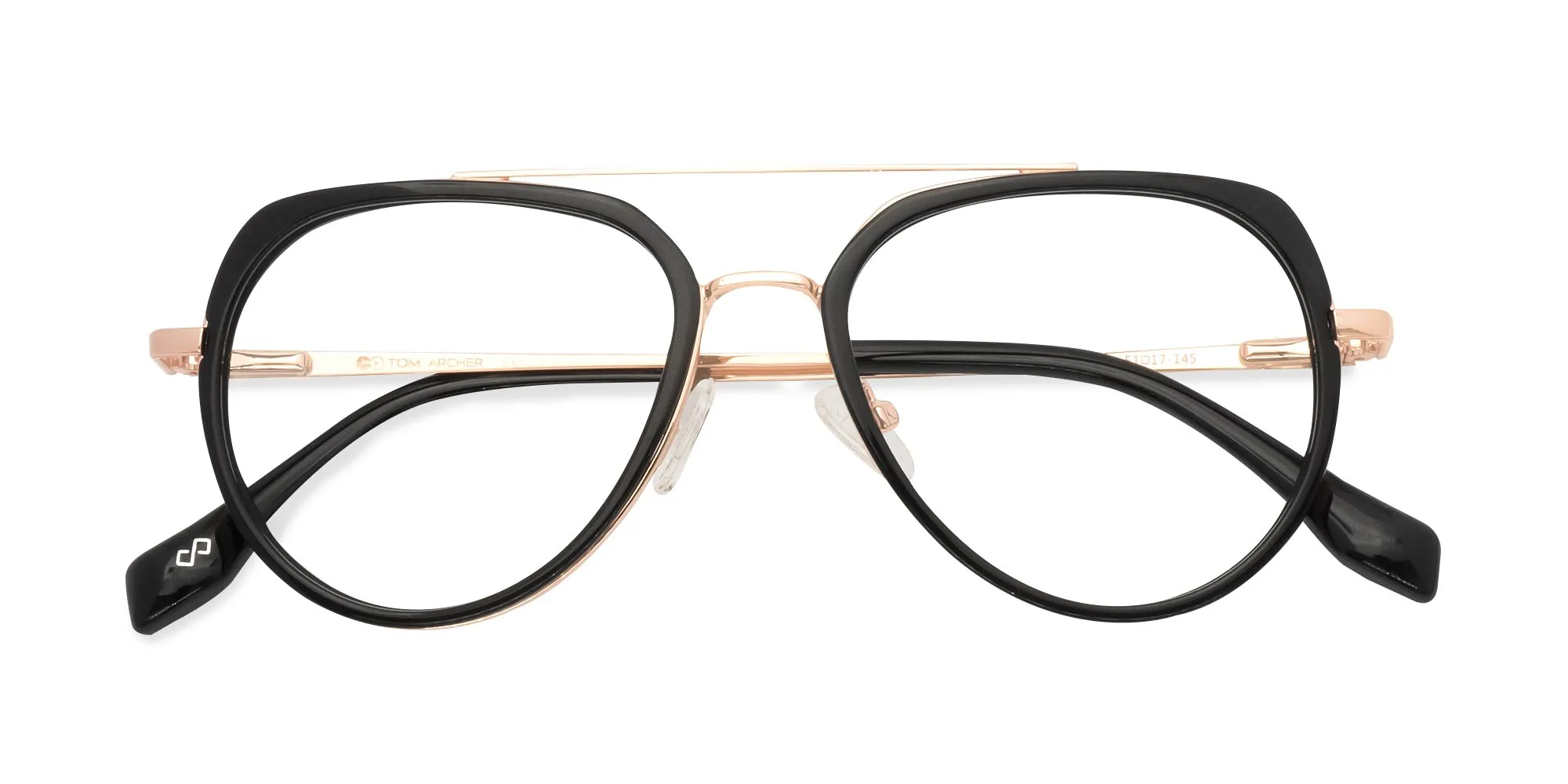 Black & Gold Double Bridge Glasses-2