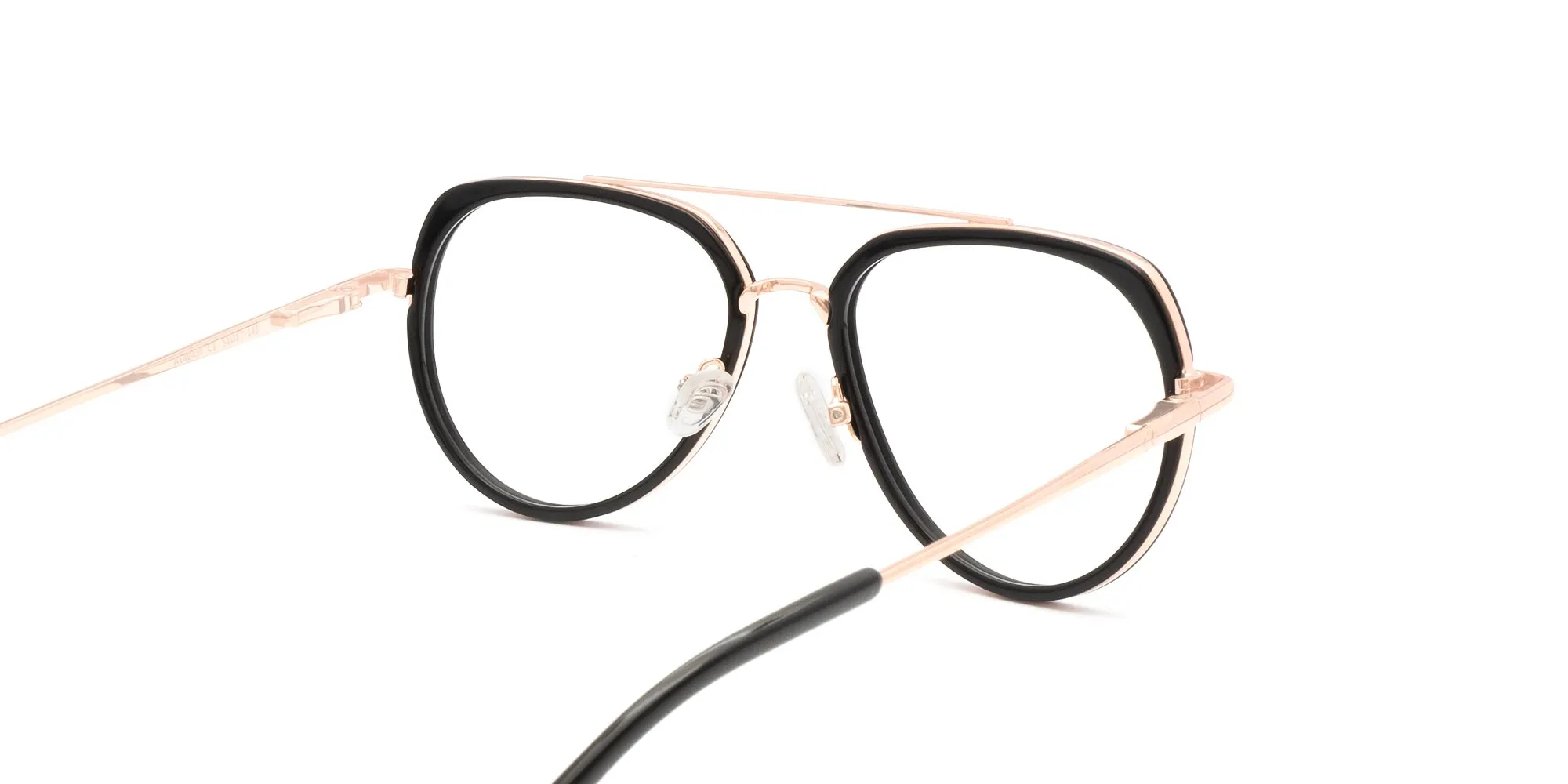 Black & Gold Double Bridge Glasses-2
