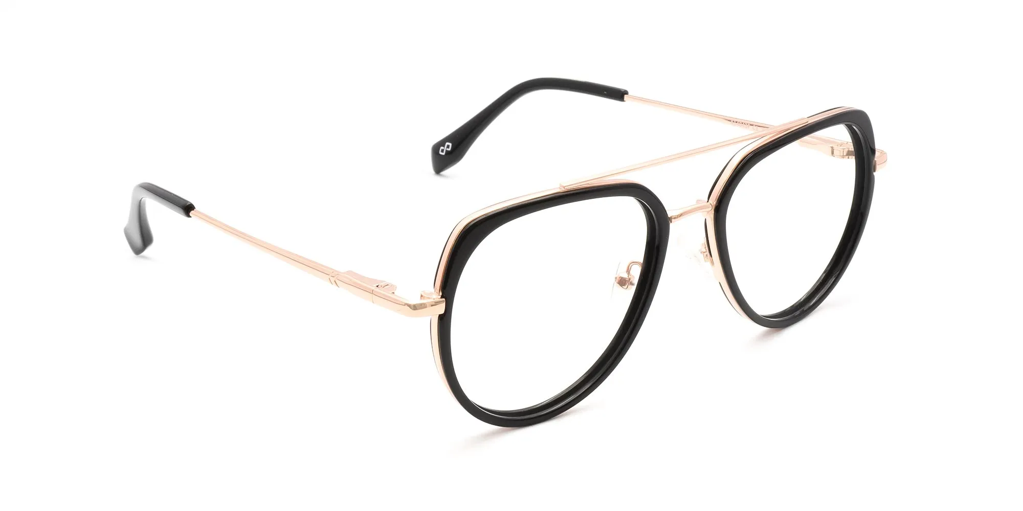 Black & Gold Double Bridge Glasses-2