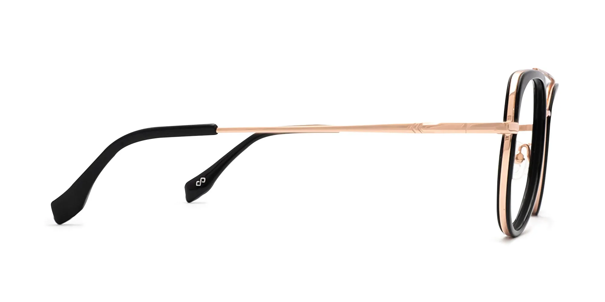 Black & Gold Double Bridge Glasses-2