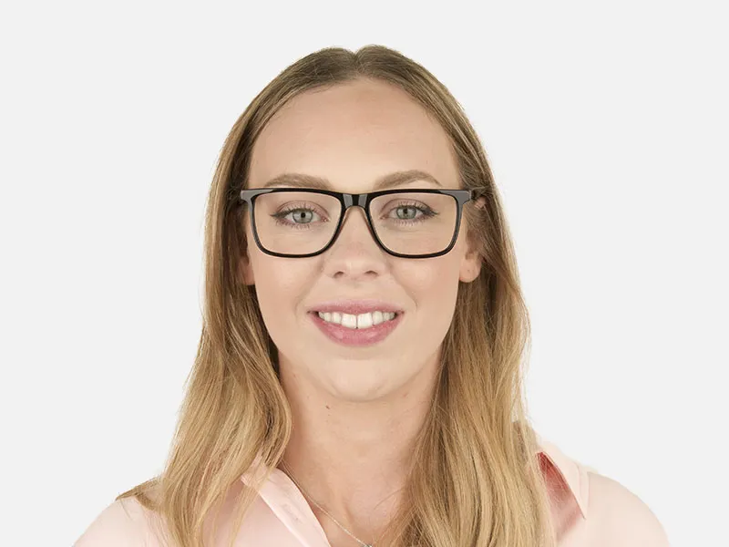 Black & Grey Rectangular Glasses in Acetate - 2