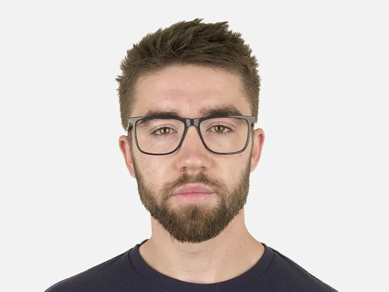 Geek Blue Rectangular Glasses in Acetate - 2