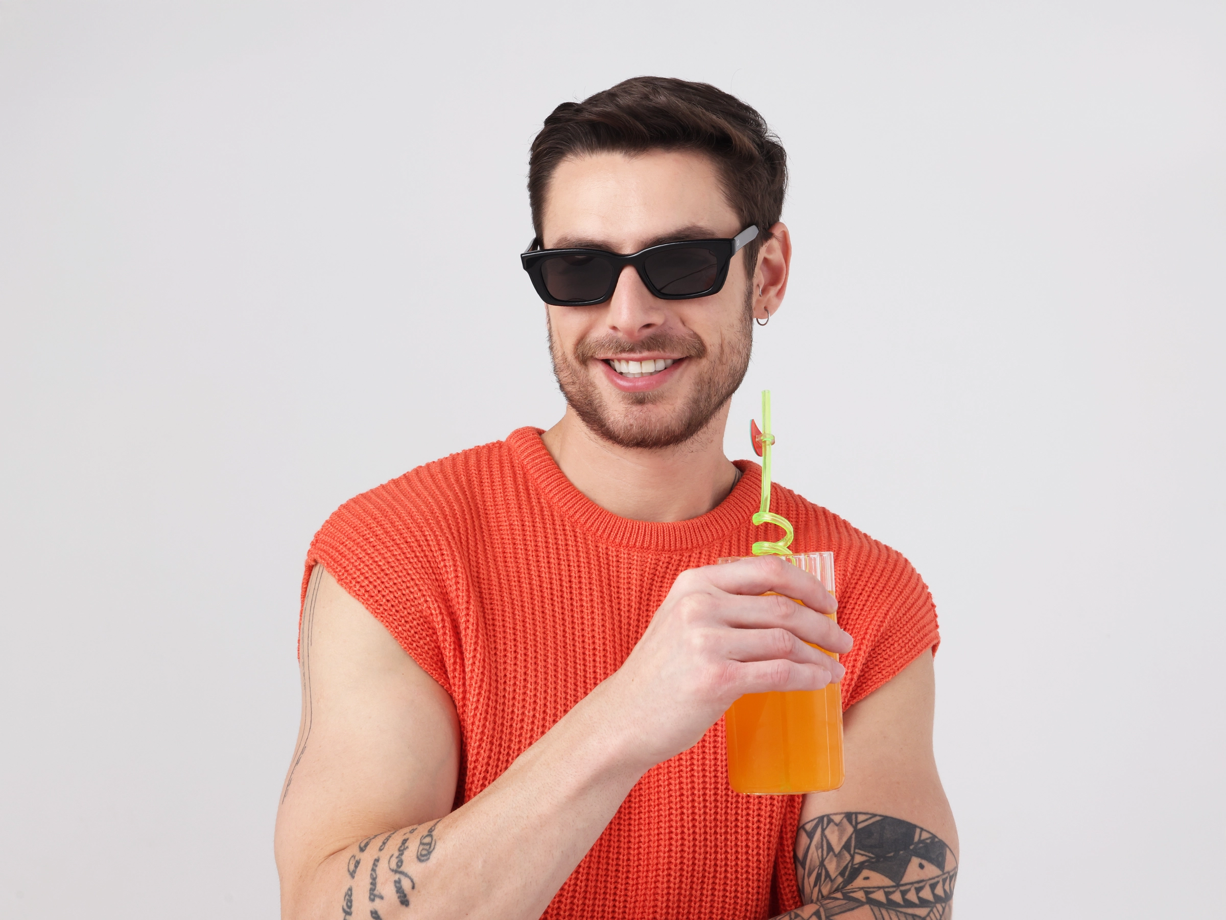 Black Acetate Full-Rim Rectangle Sunglasses-1