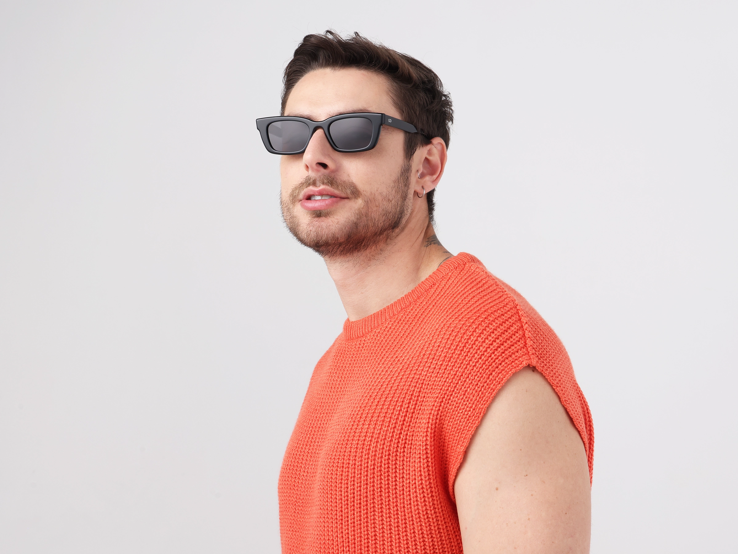 Black Acetate Full-Rim Rectangle Sunglasses-2