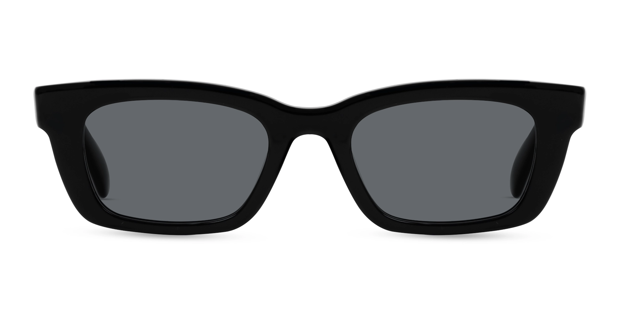 Black Acetate Full-Rim Rectangle Sunglasses-1