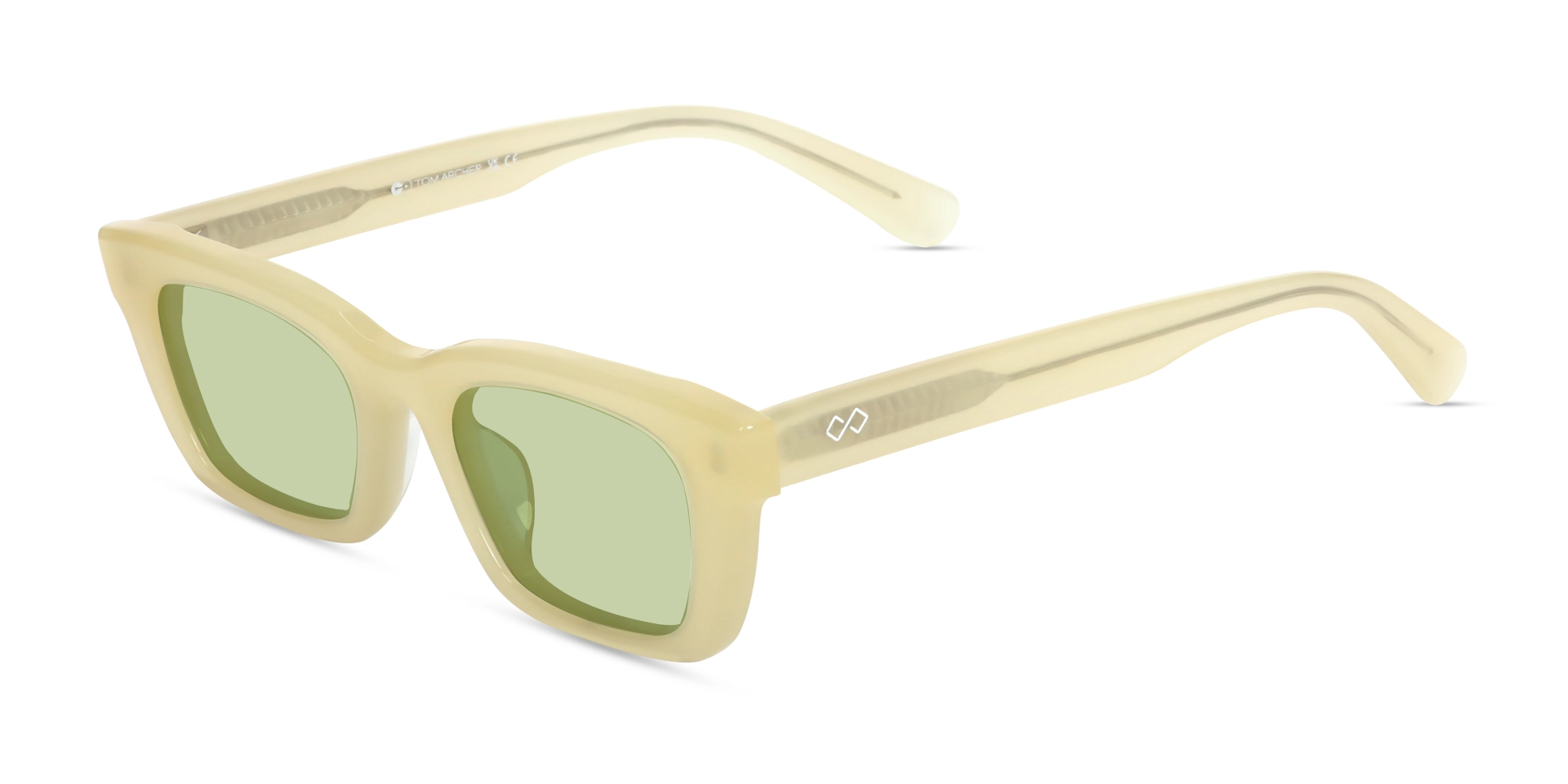 Rich Cream Acetate Full-Rim Rectangle Sunglasses-3 Rich Cream Acetate Full-Rim Rectangle Sunglasses-3