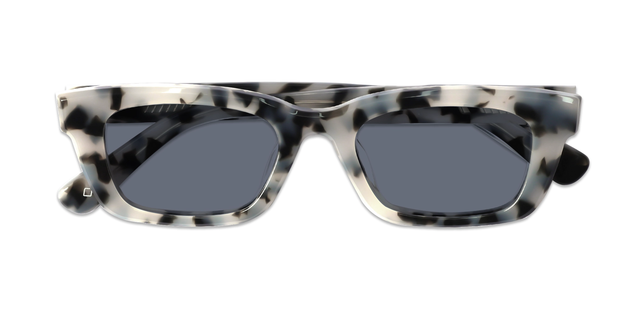 Grey Tortoise Acetate Full-Rim Rectangle Sunglasses-6