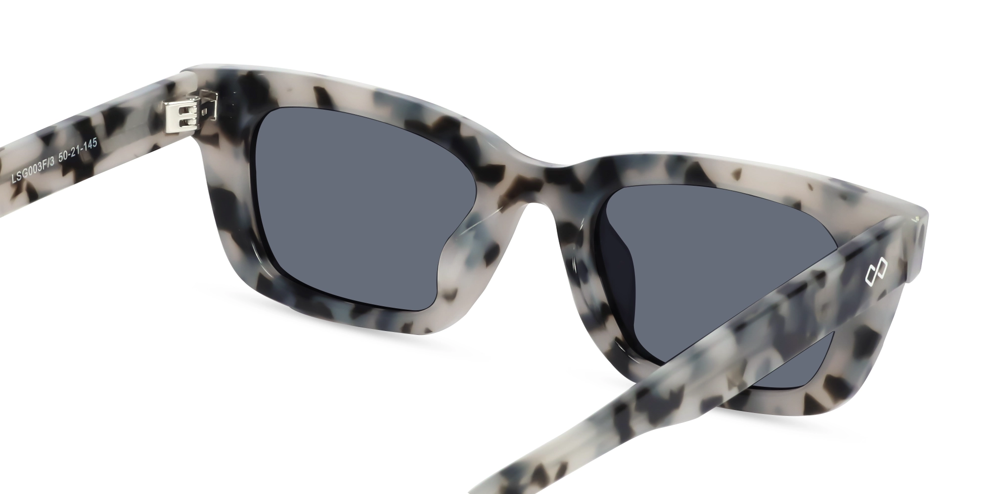 Grey Tortoise Acetate Full-Rim Rectangle Sunglasses-5