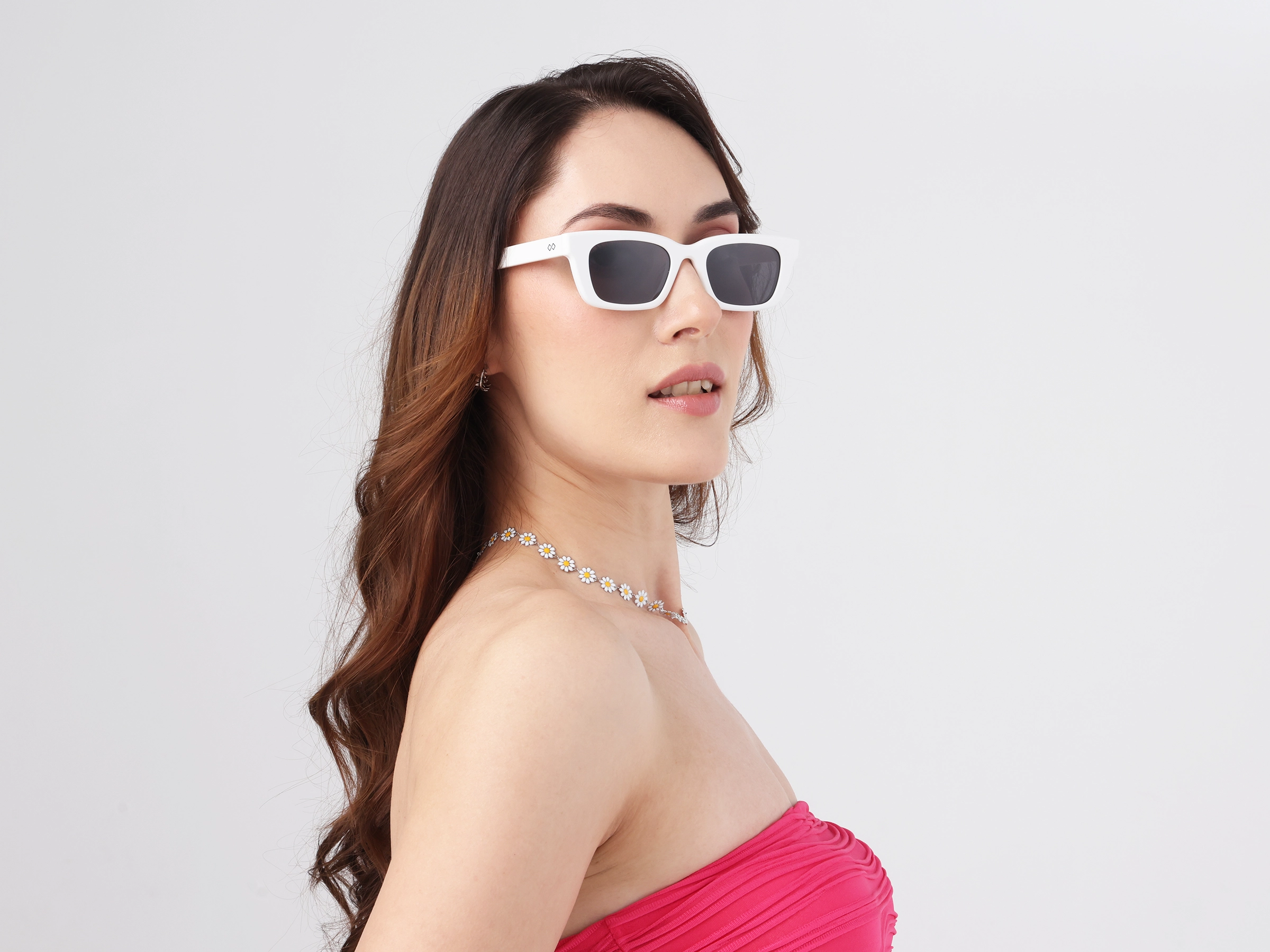 Pure White Acetate Full-Rim Rectangle Sunglasses-13