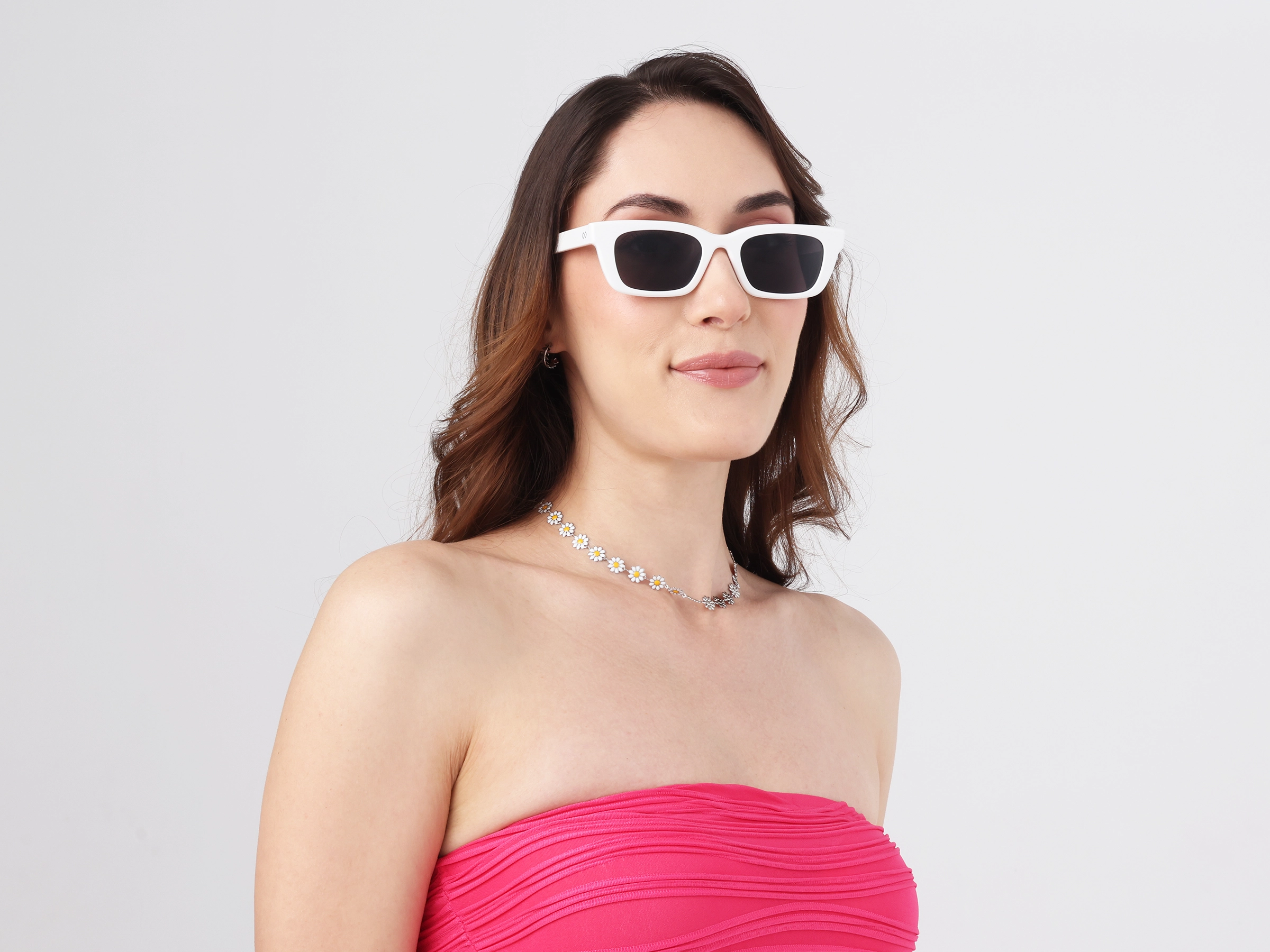 Pure White Acetate Full-Rim Rectangle Sunglasses-11