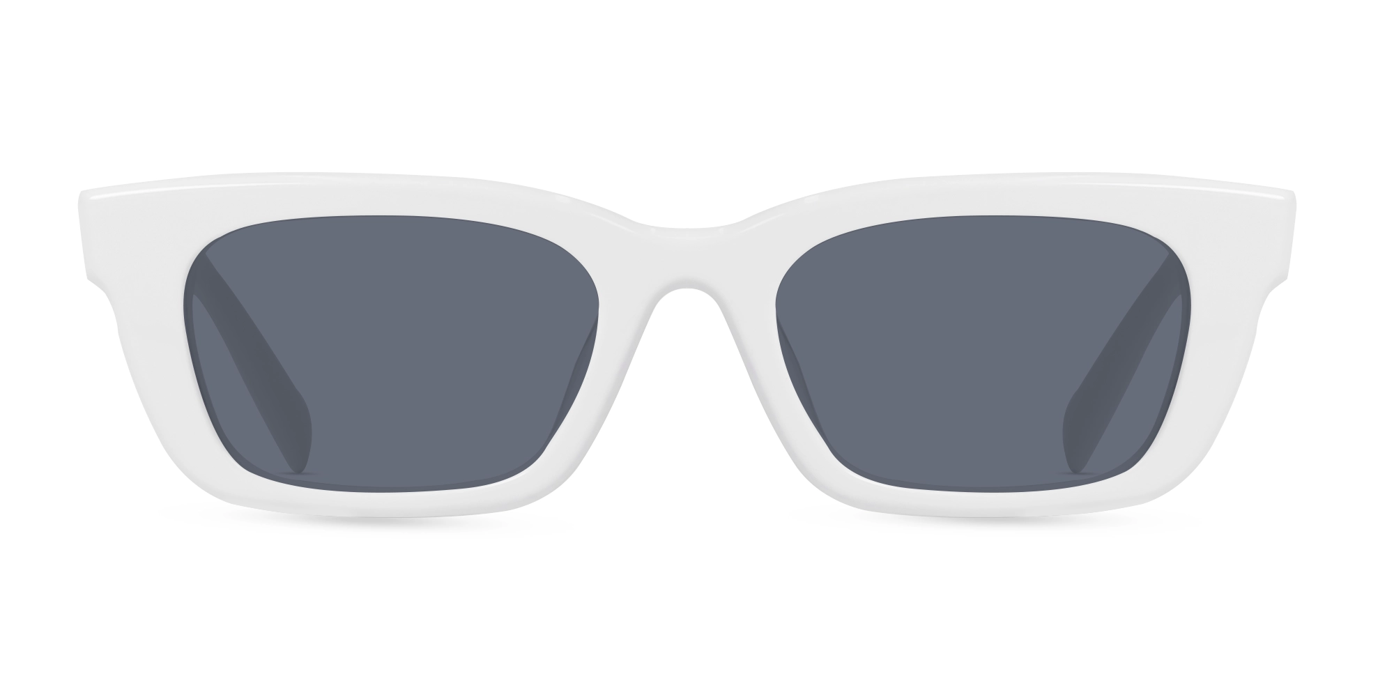 Pure White Acetate Full-Rim Rectangle Sunglasses-1 Pure White Acetate Full-Rim Rectangle Sunglasses-1
