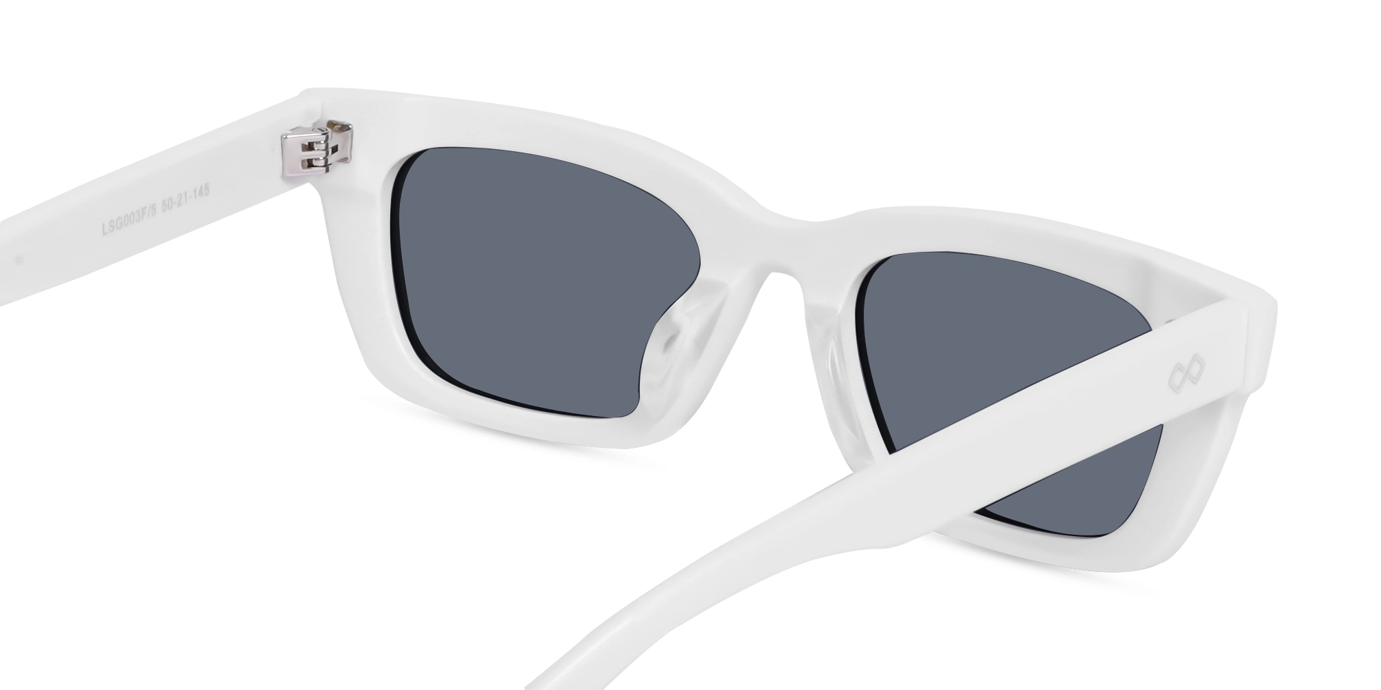 Pure White Acetate Full-Rim Rectangle Sunglasses-5
