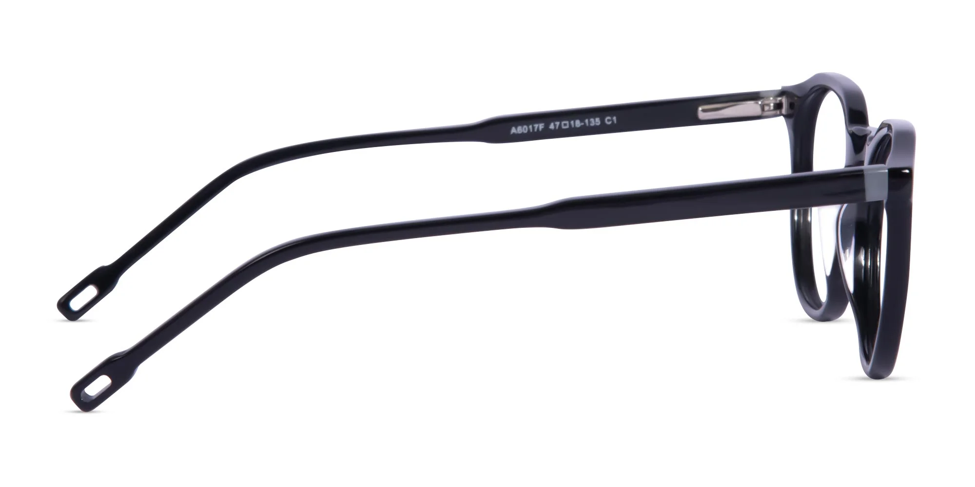 Black Frame Round Acetate Eyeglasses-4