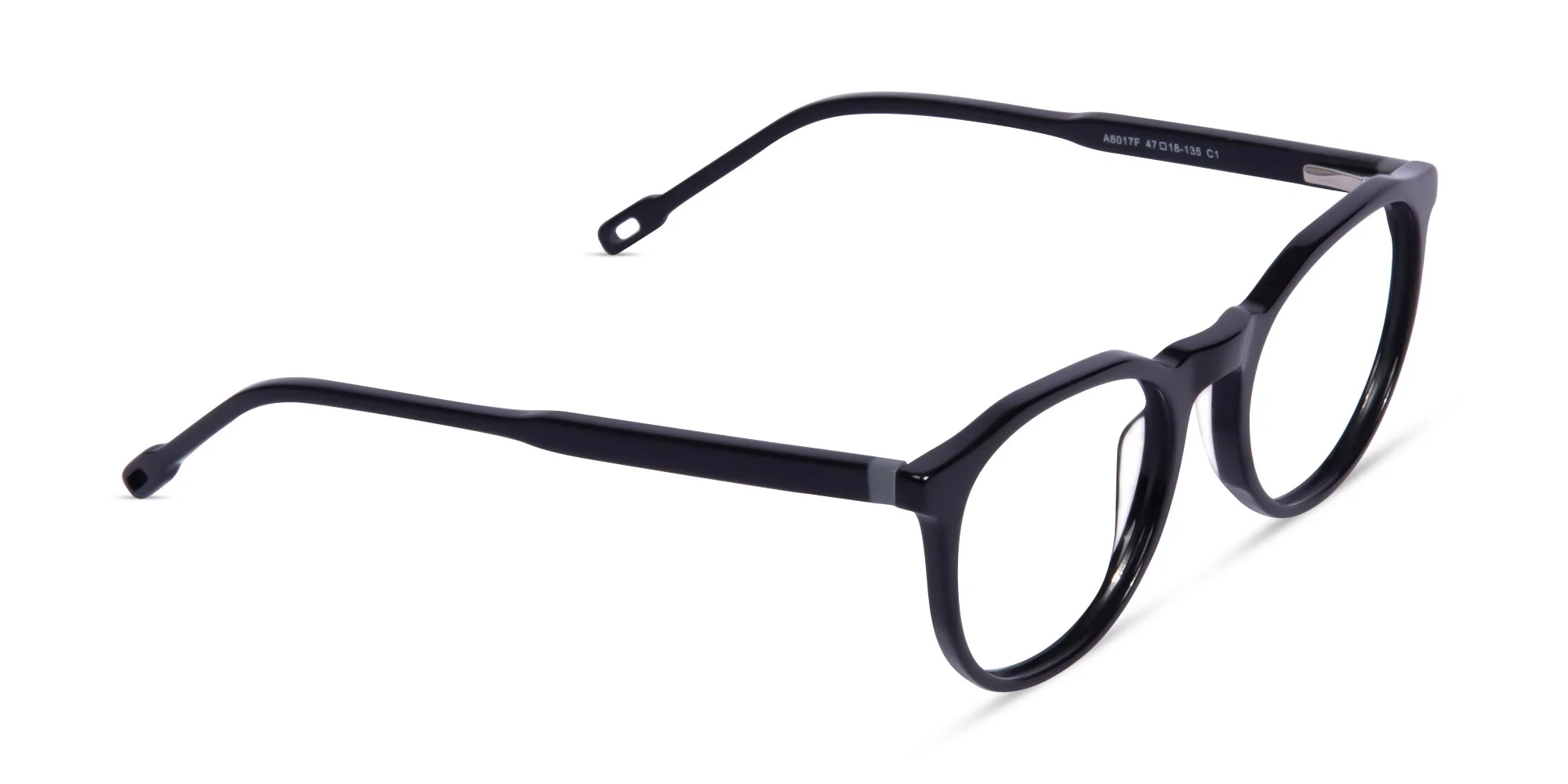 Black Frame Round Acetate Eyeglasses-2