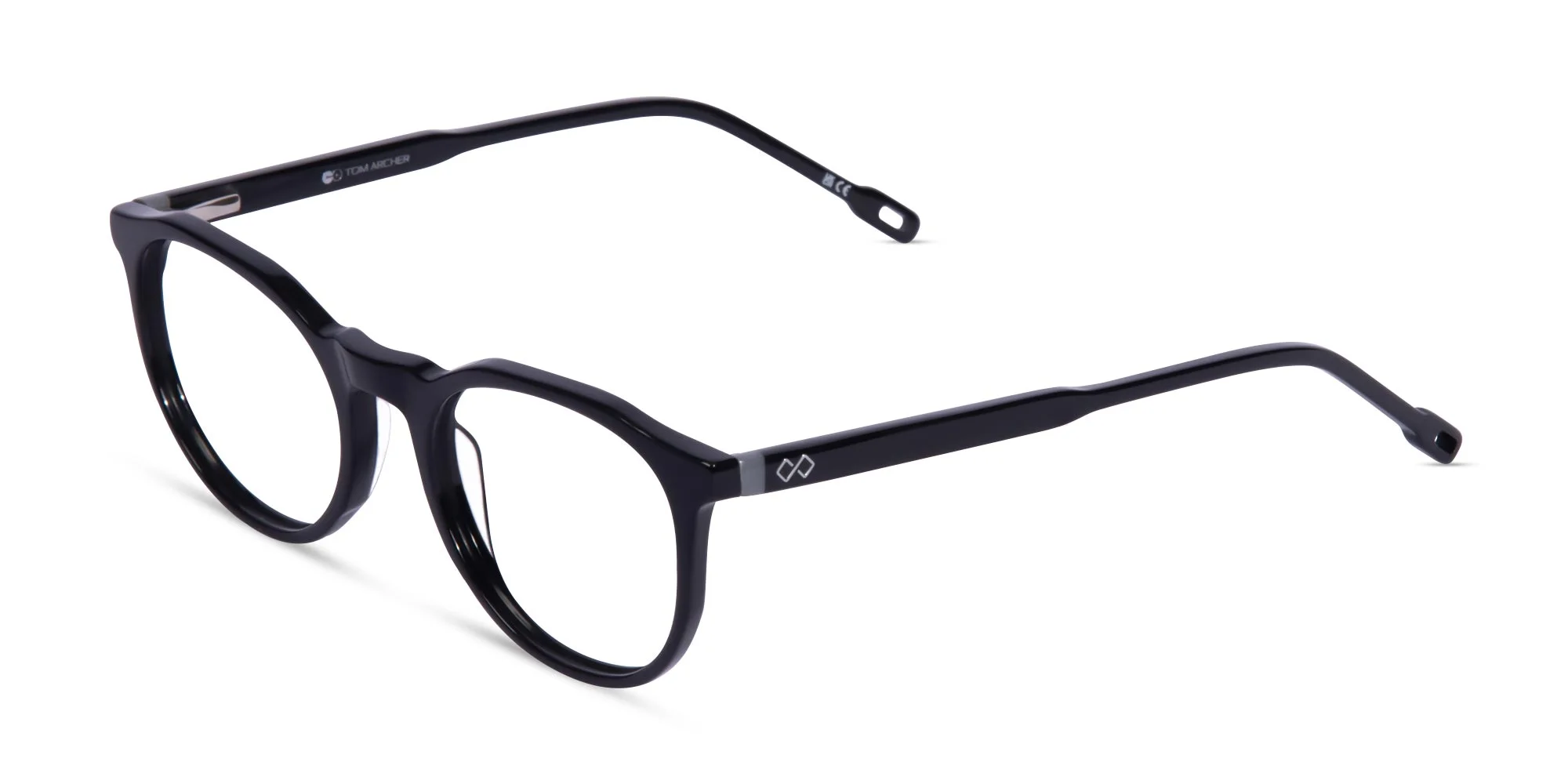 Black Frame Round Acetate Eyeglasses-3