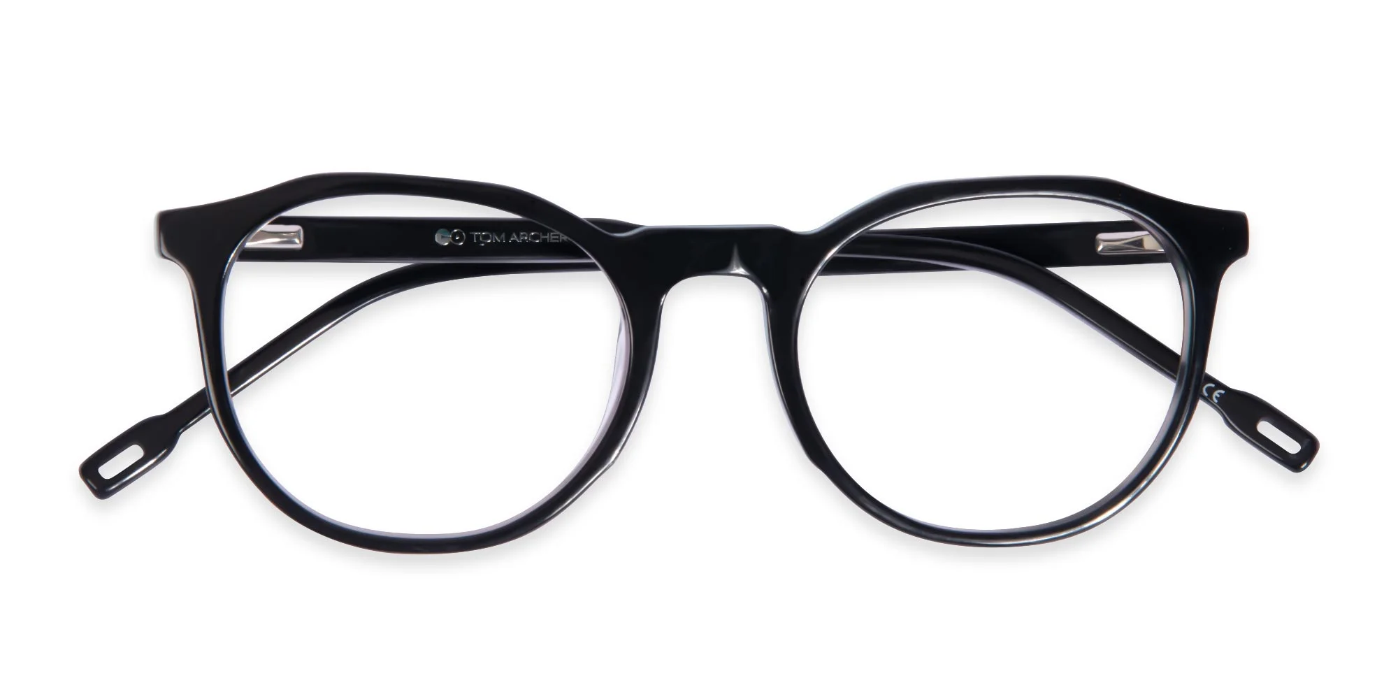 Black Frame Round Acetate Eyeglasses-6