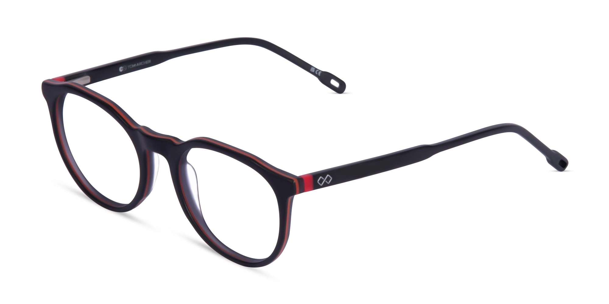 Matte Black Round Glasses-3