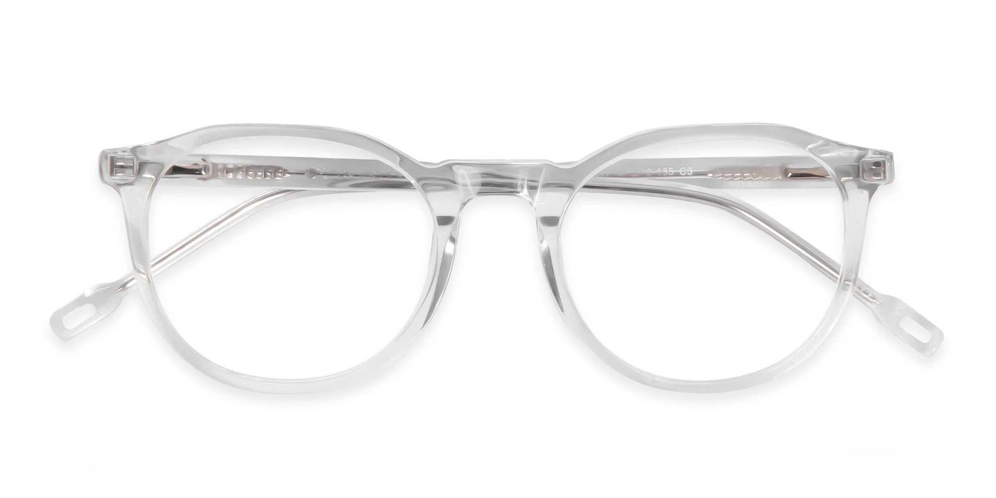 Crystal Clear Round Acetae Spectacles-6