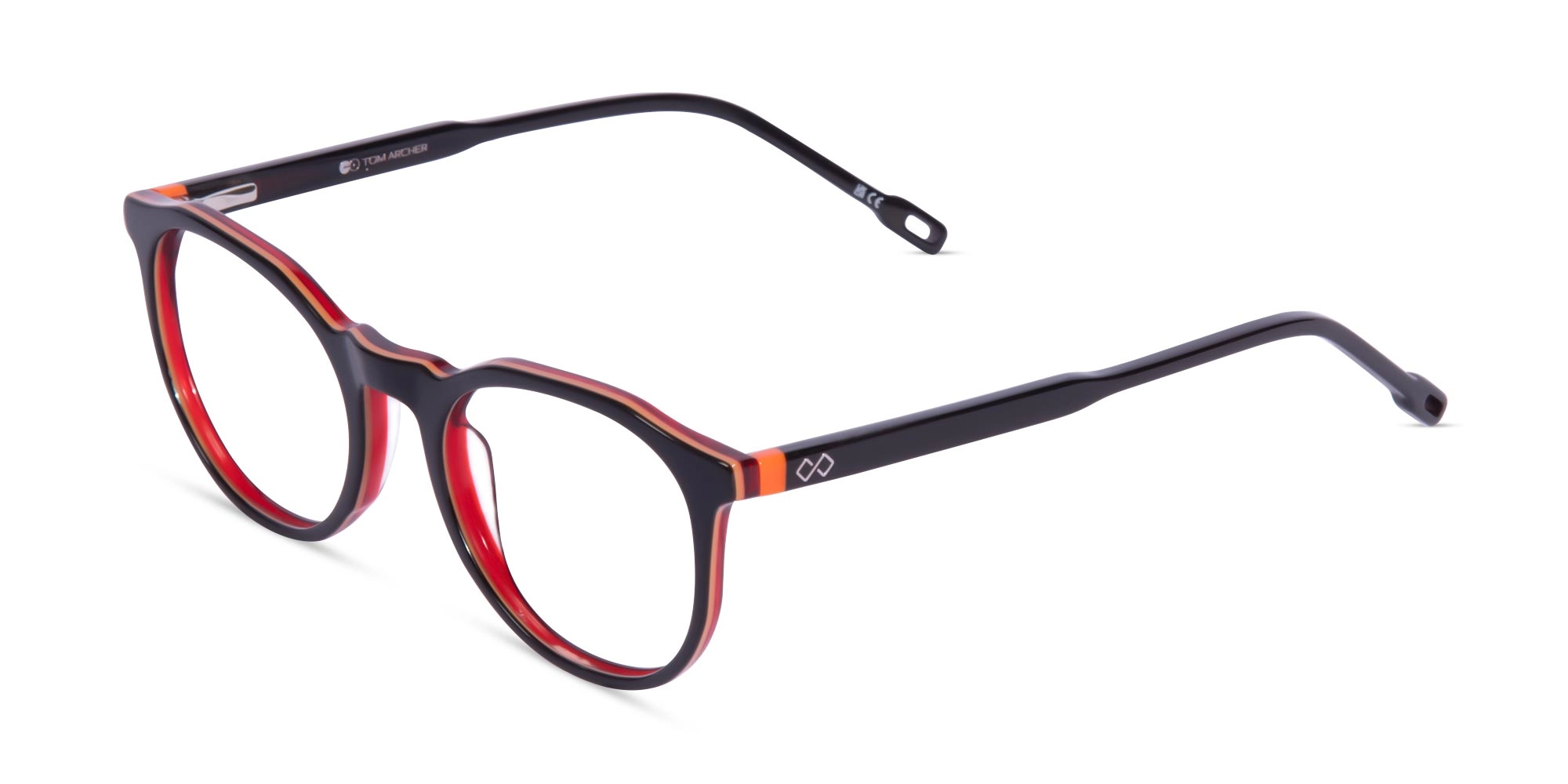 Black Frame Acetate Round Eyeglasses-3 Black Frame Acetate Round Eyeglasses-3