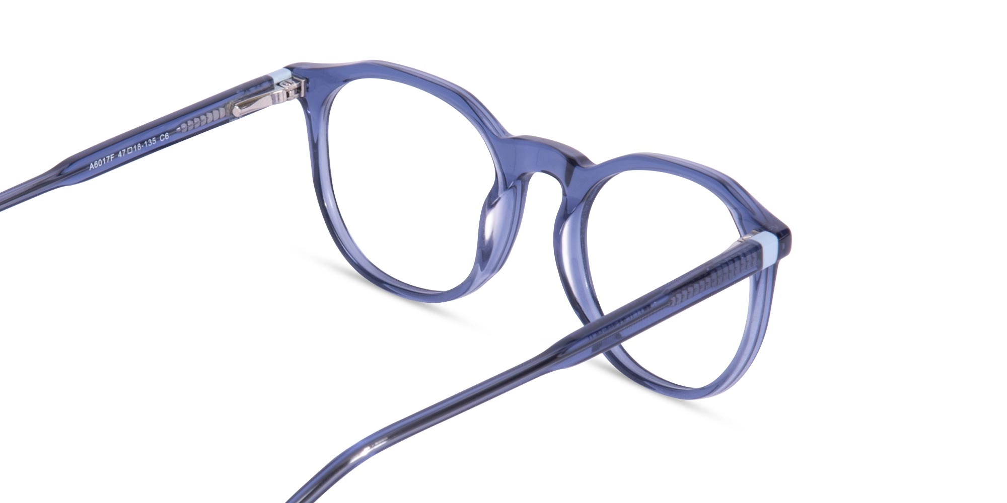 Crystal Denim Blue Round Eyeglasses-5
