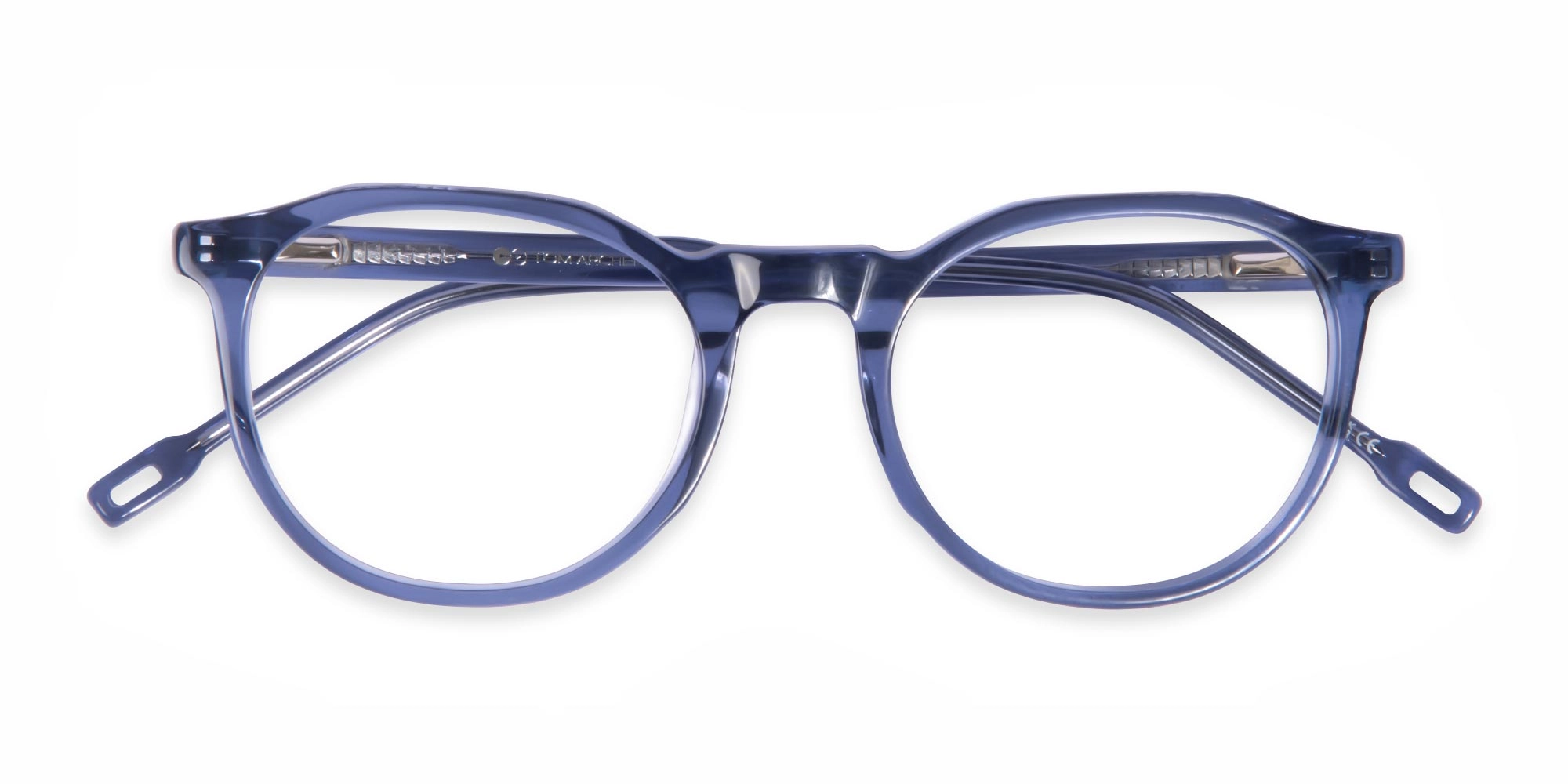 Crystal Denim Blue Round Eyeglasses-6