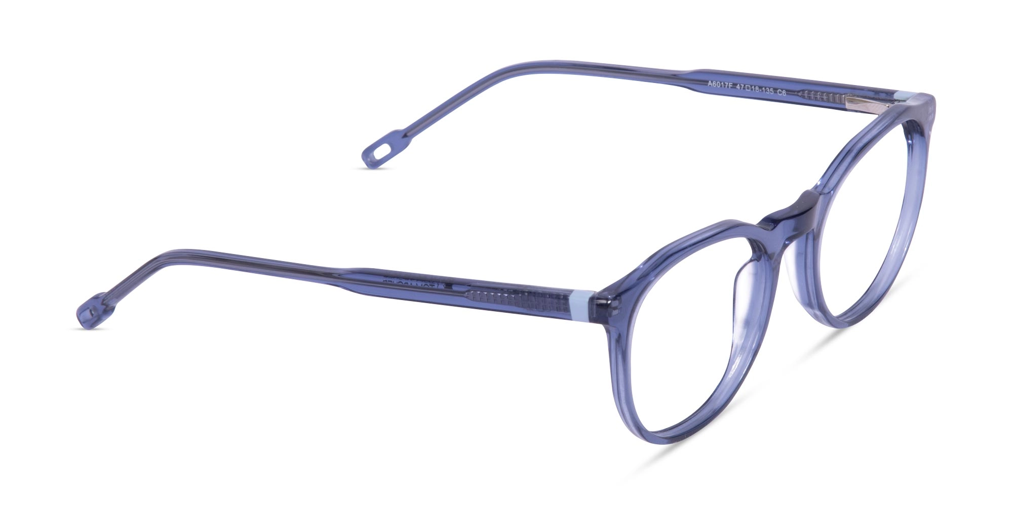 Crystal Denim Blue Round Eyeglasses-2