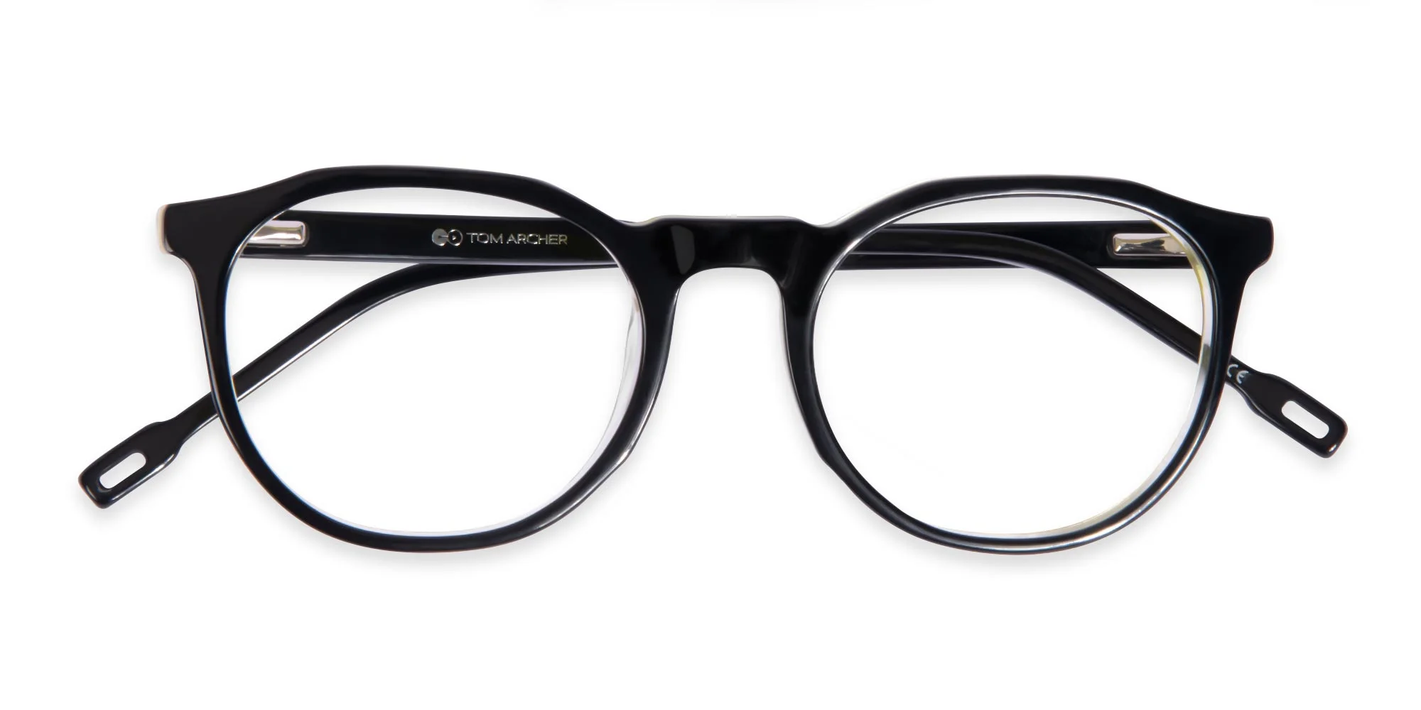 Black Round Full Rim Acetate Glasses- 6
