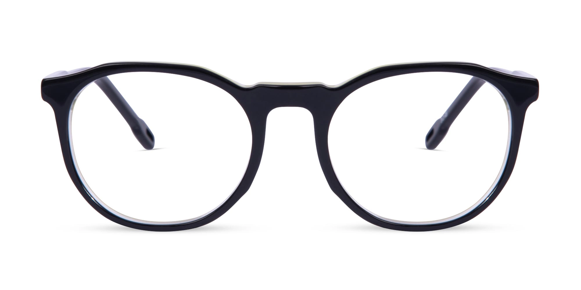 Black Round Full Rim Acetate Glasses- 1