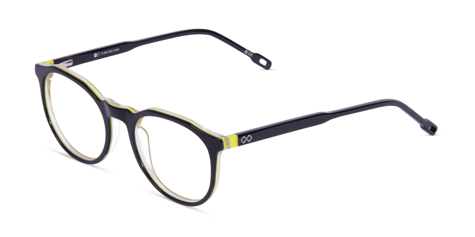 Black Round Full Rim Acetate Glasses- 3
