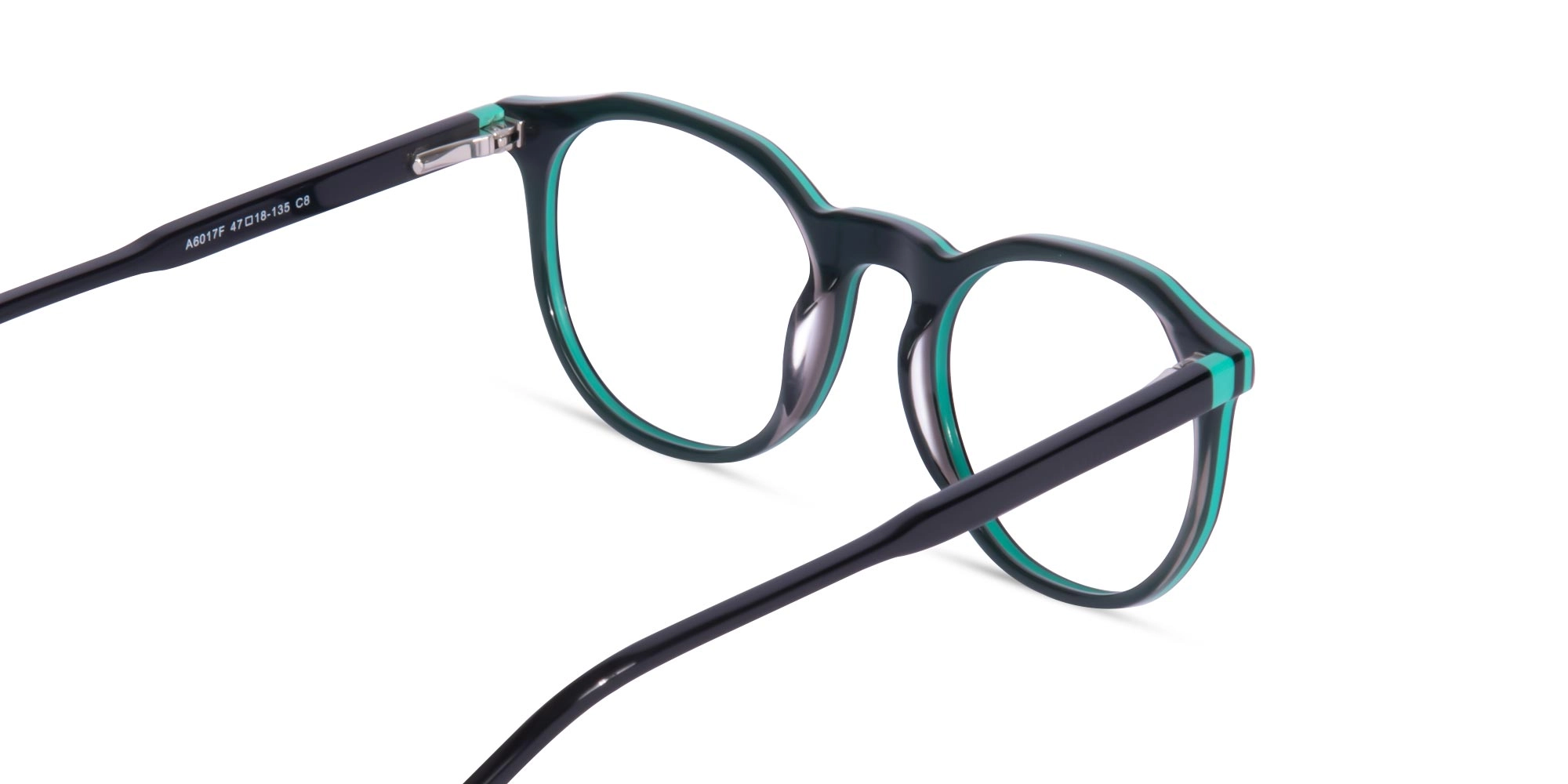 Black Acetate Round Frame Glasses -5