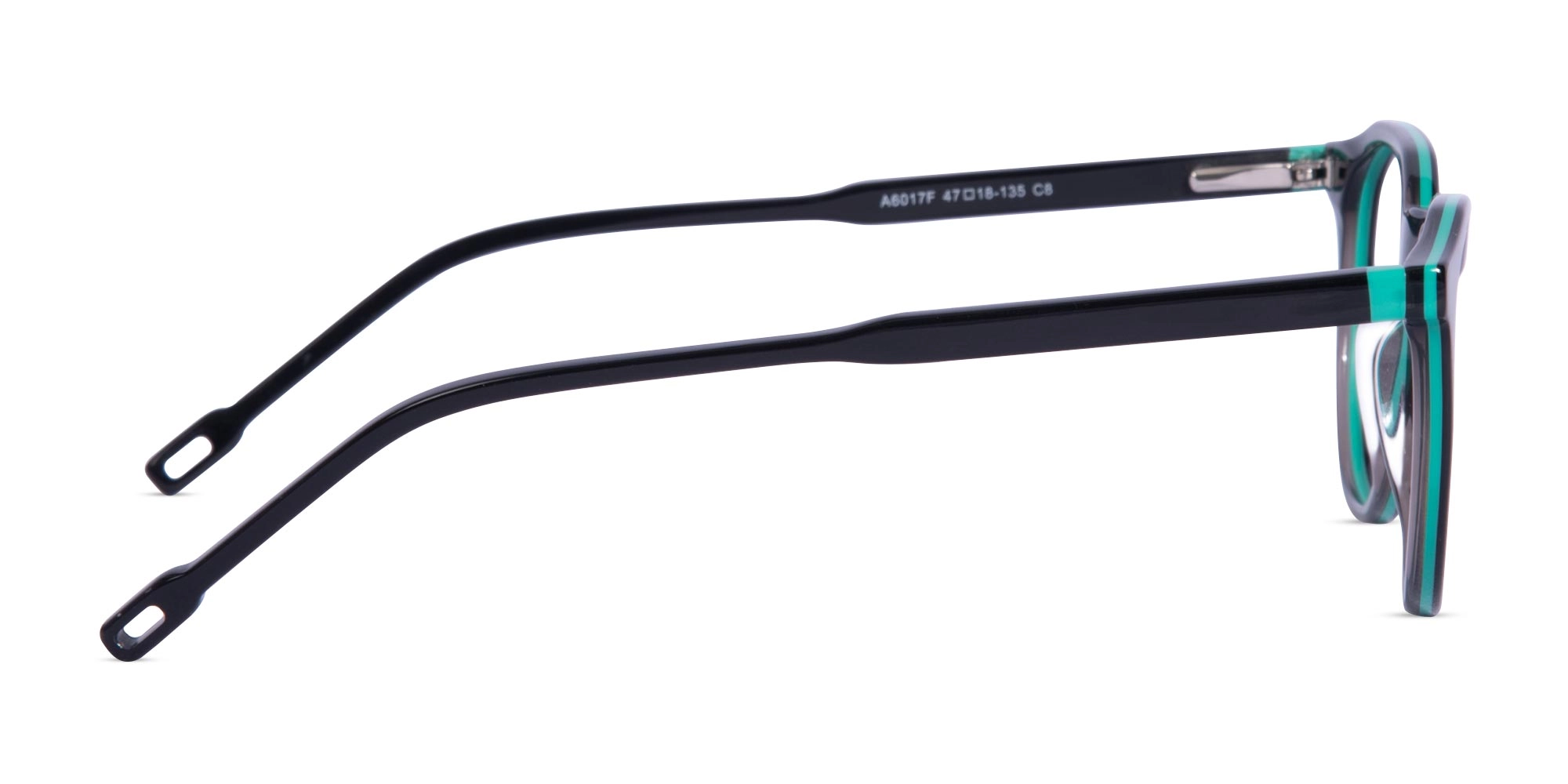 Black Acetate Round Frame Glasses -4