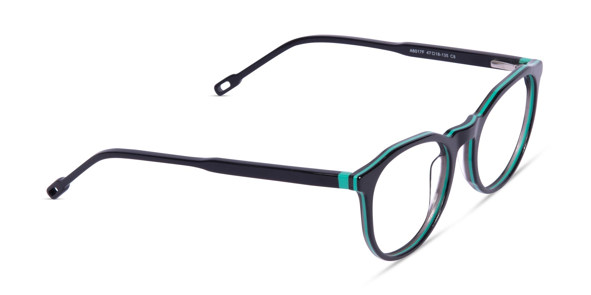 Black Acetate Round Frame Glasses -2